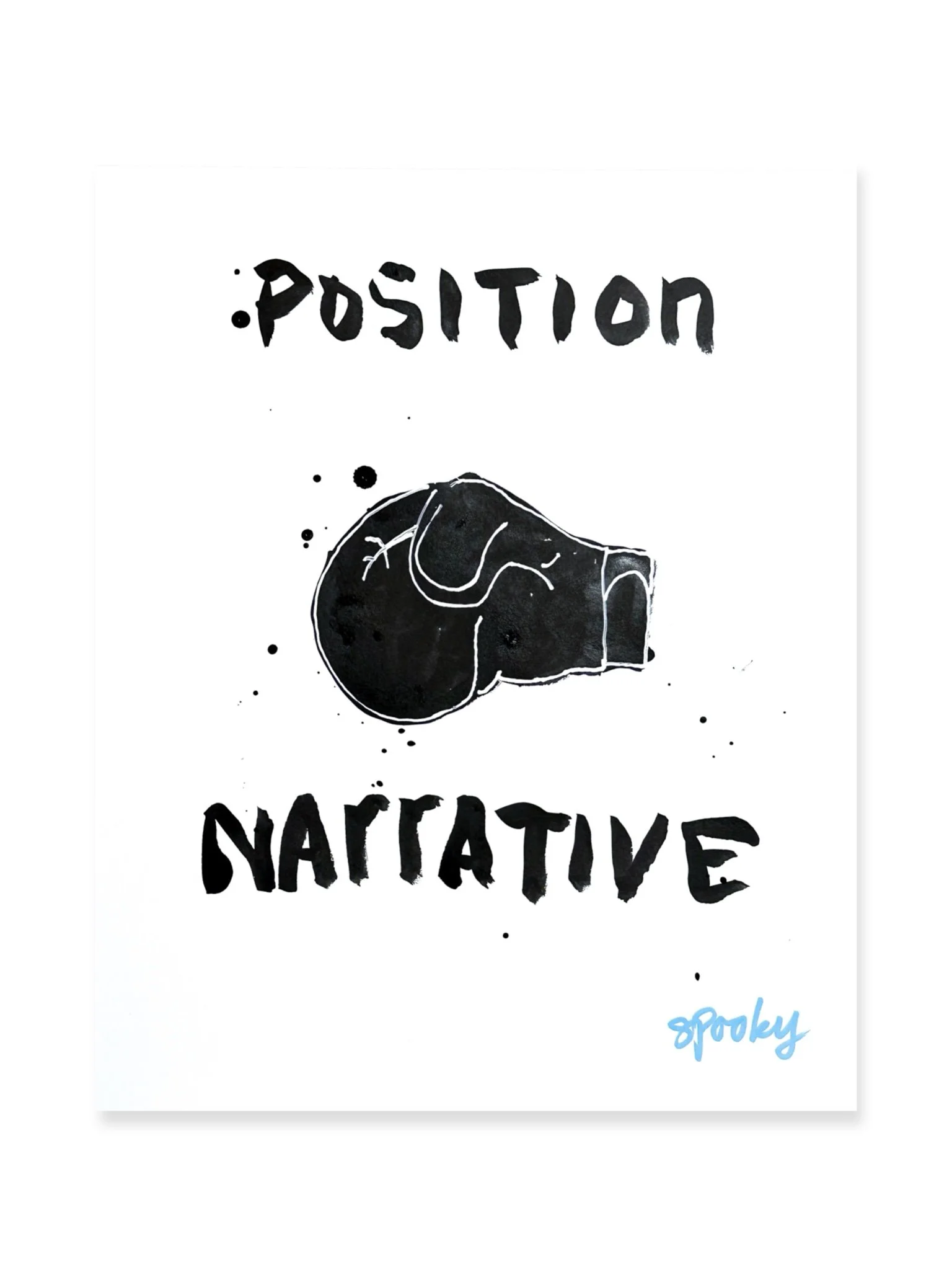 "Position Narrative", sumi ink on paper, 17 x 14 inches