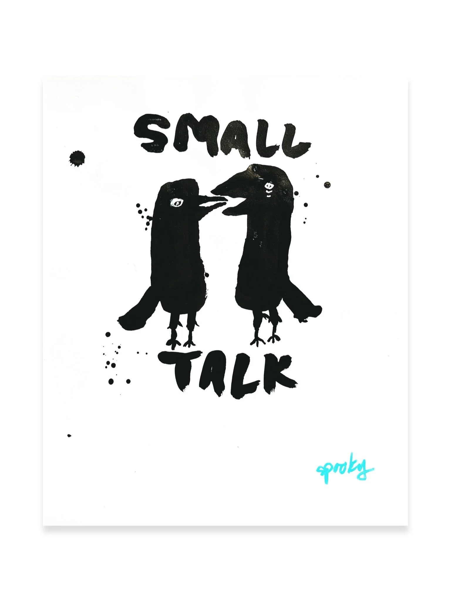 "Small Talk", sumi ink on paper, 17 x 14 inches