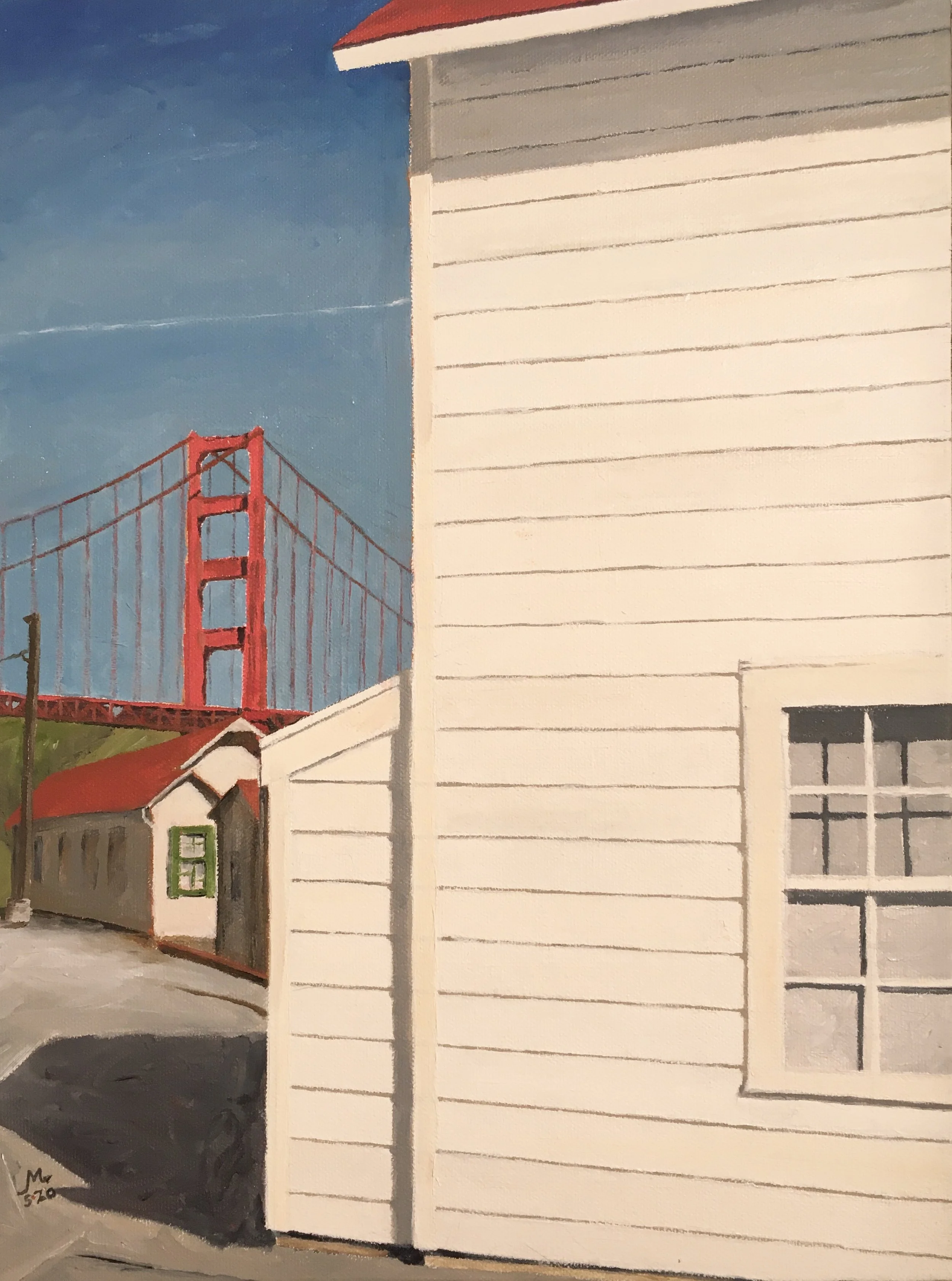 John Q McDonald, Warming Hut, San Francisco, Oil on Canvas, 12x16 in., $750
