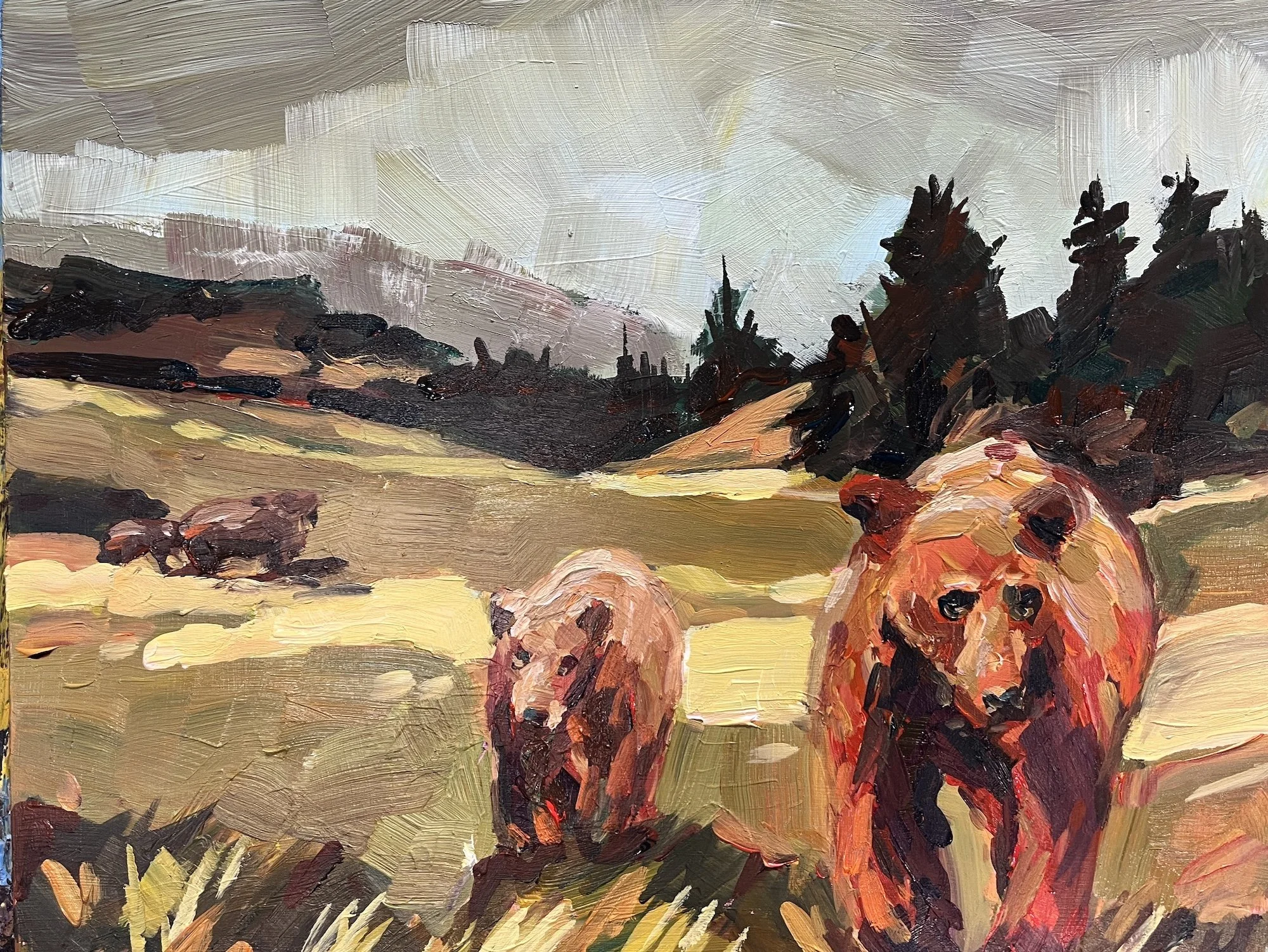 "Bears Emerge" by Laura Green / 11x14x1 / $250