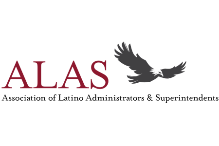 Logo with the word "ALAS" in maroon and a gray eagle in flight above it.