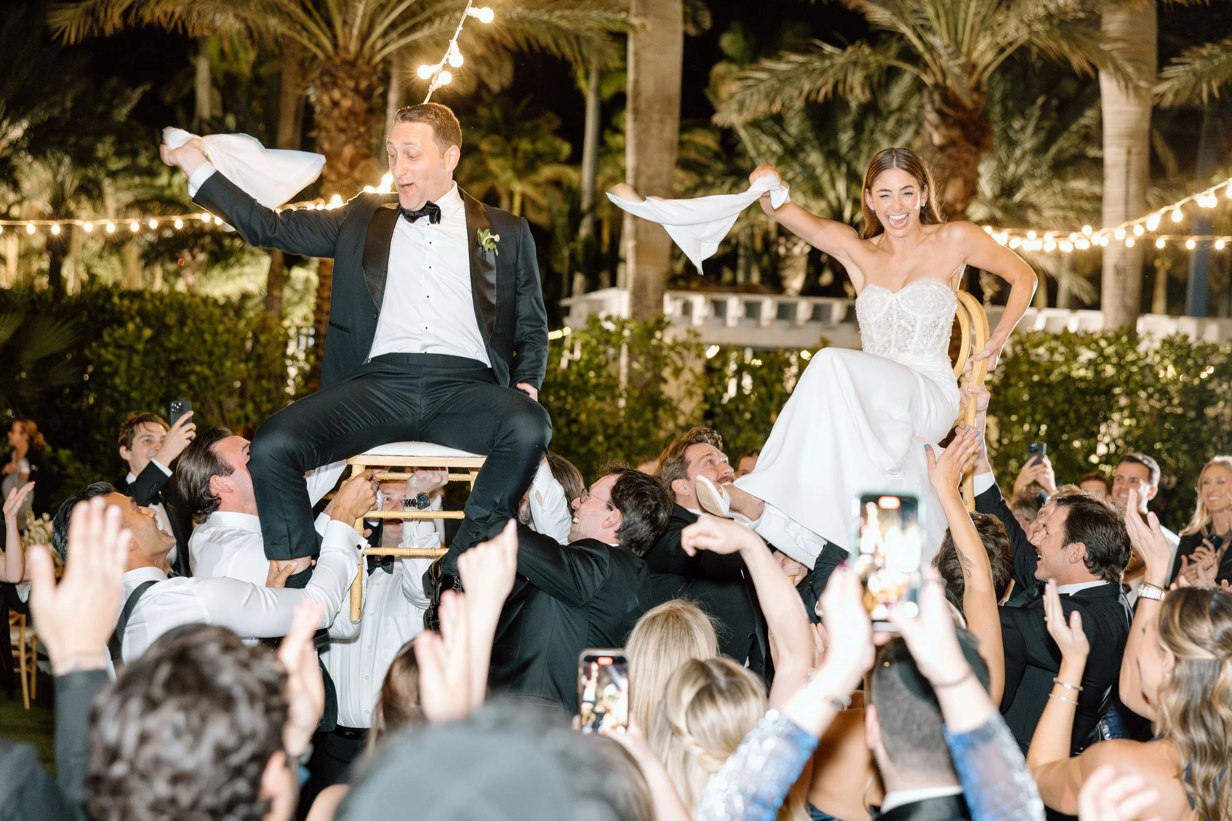 Jewish wedding celebration of Hora dance at Hyatt Regency Coconut Point Resort and Spa by Naples wedding photographer