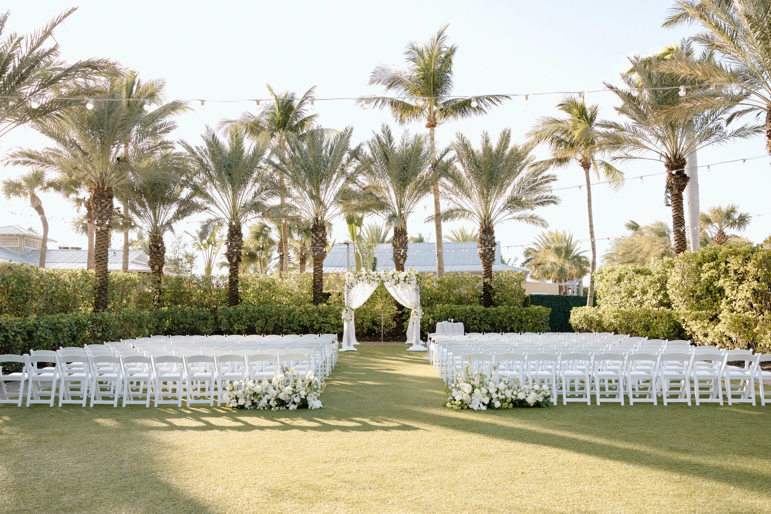 Wedding ceremony setup at Hyatt Regency Coconut Point Resort and Spa by wedding photographer Naples
