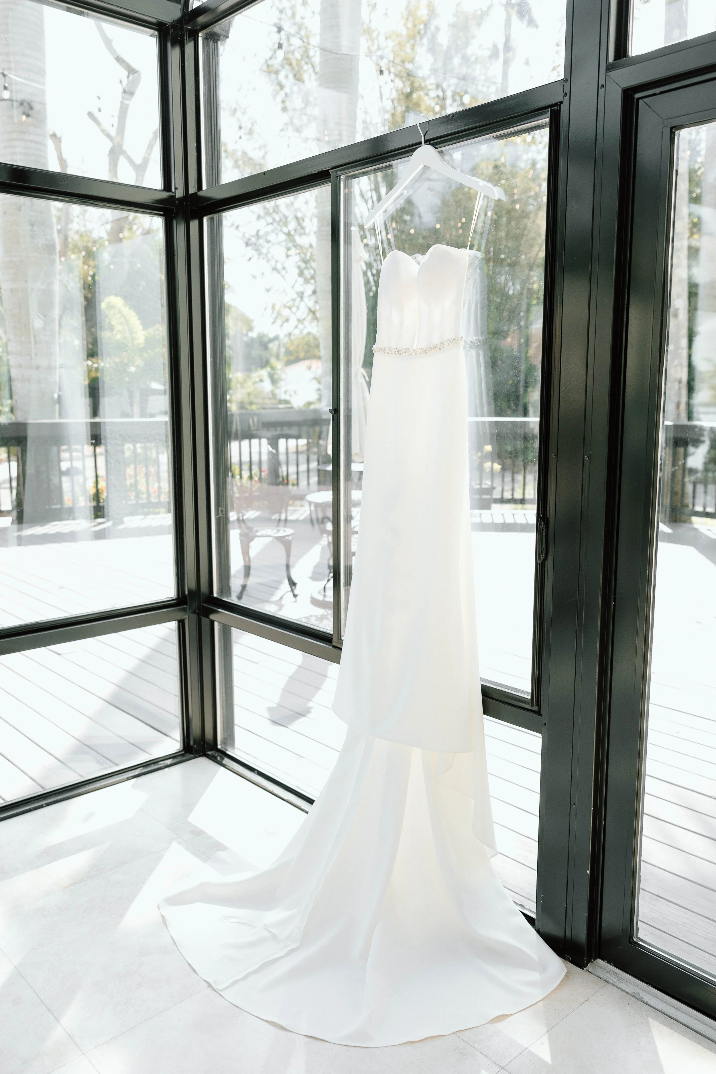 Brides wedding dress at the Alderman House by Mizner by Fort Myers wedding photographer