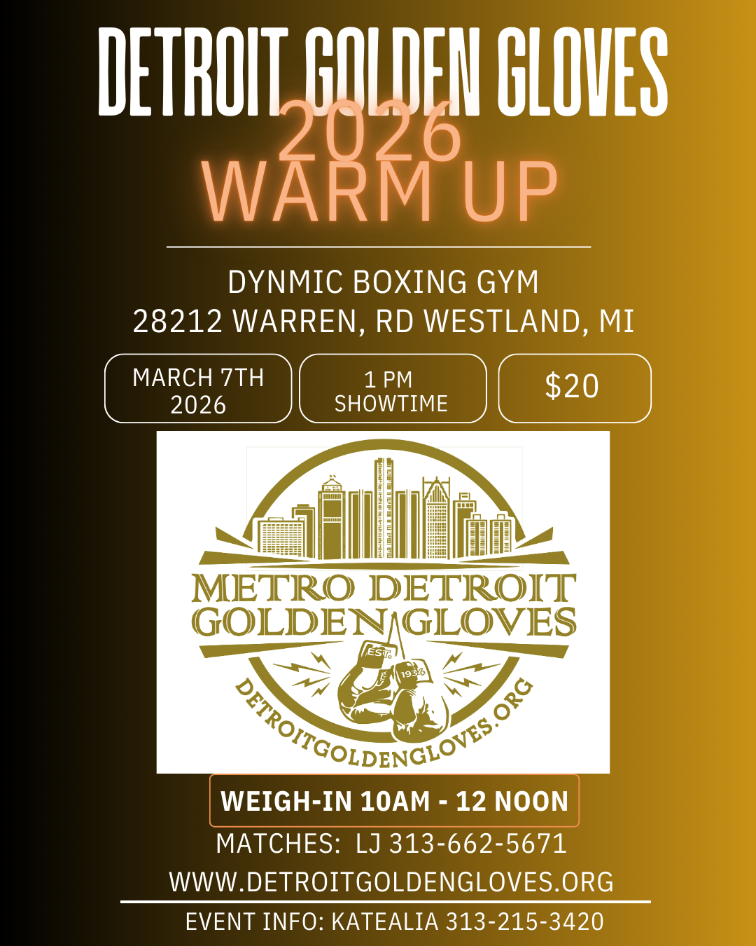Metro Detroit Golden Gloves Warm Up