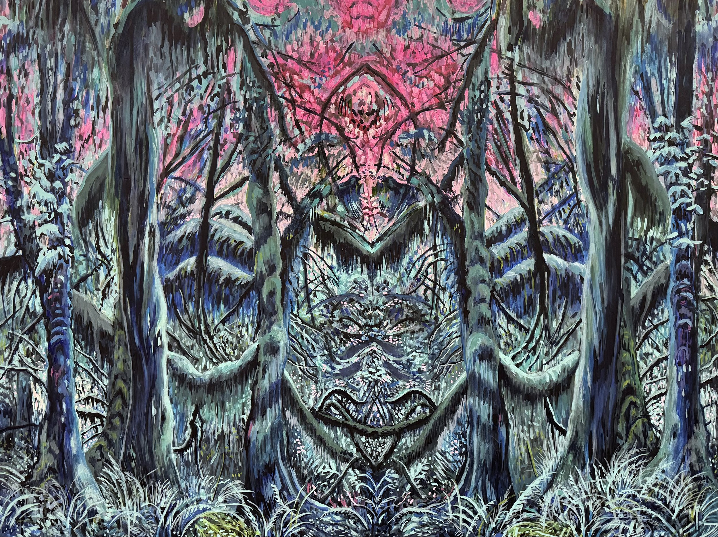 Northwest Shrine, 36 x 48, acrylic on panel, 2026