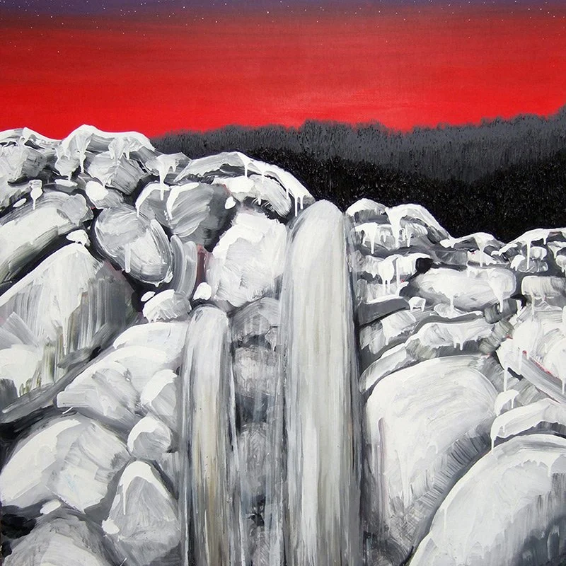 Clackamas, 48%22 x 48%22, acrylic and silicone caulking on wood, 2011..jpeg