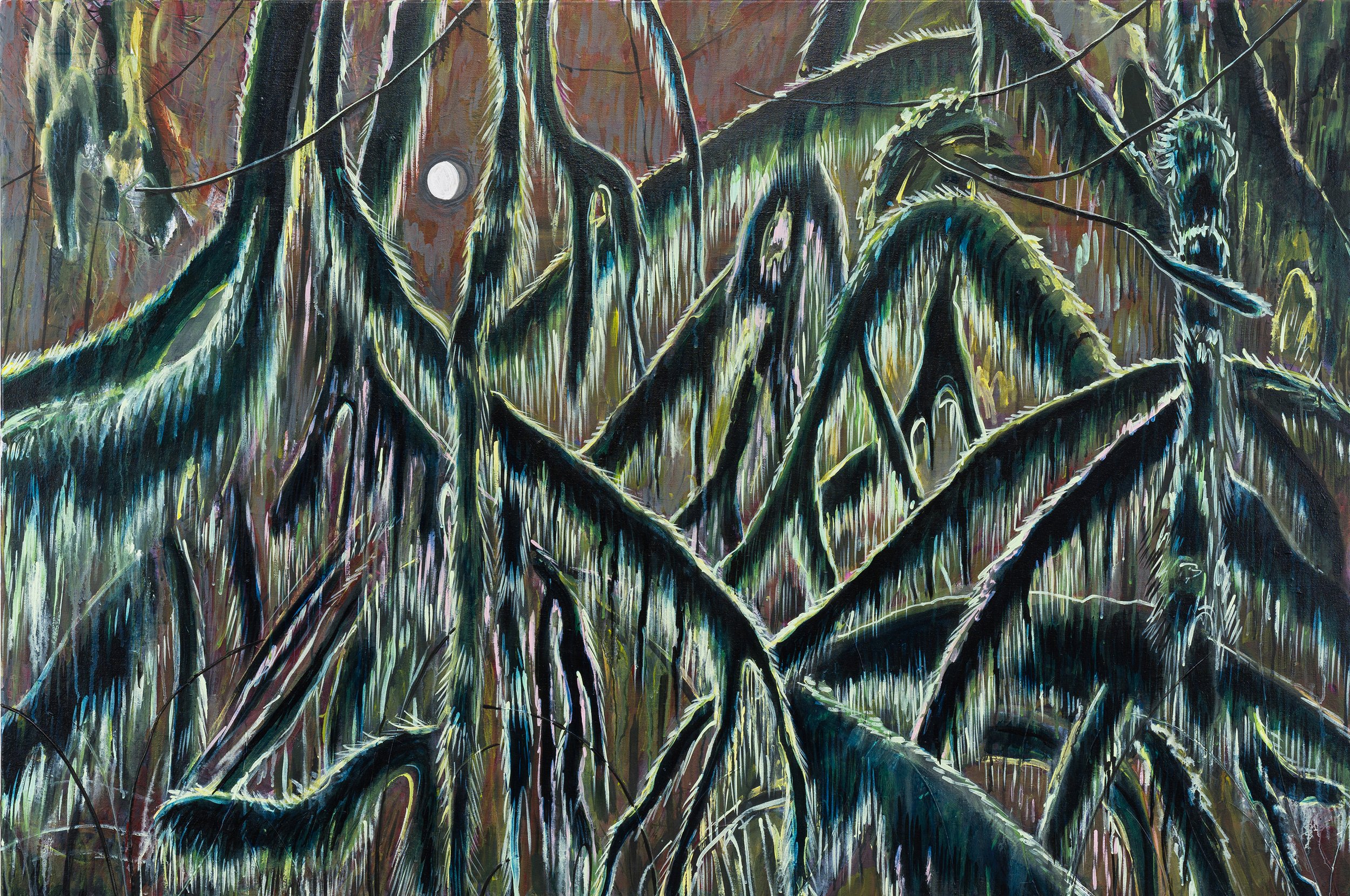 Moon Moss, 36" x 60", acrylic on canvas