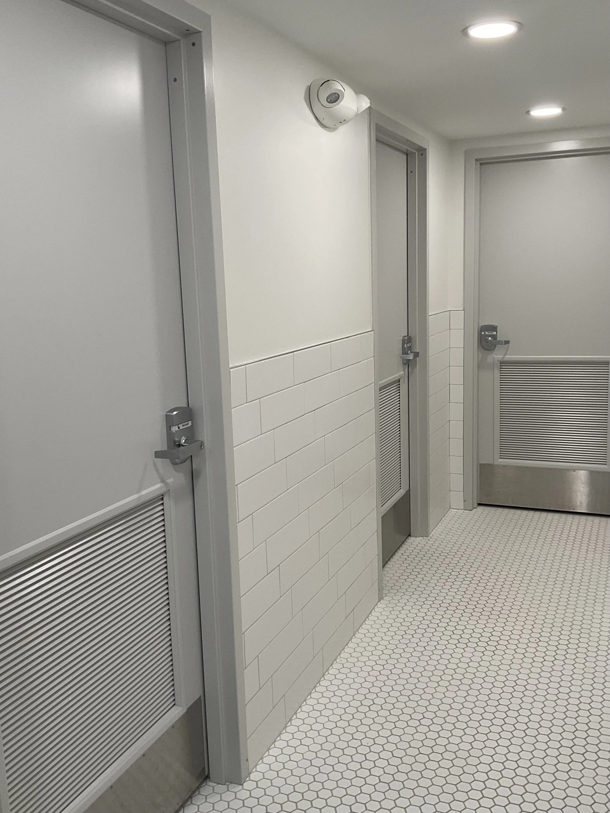 Communal bathroom (floors 2 and 3) -
 4 private rooms w/ shower & restroom
1 private room w/ restroom