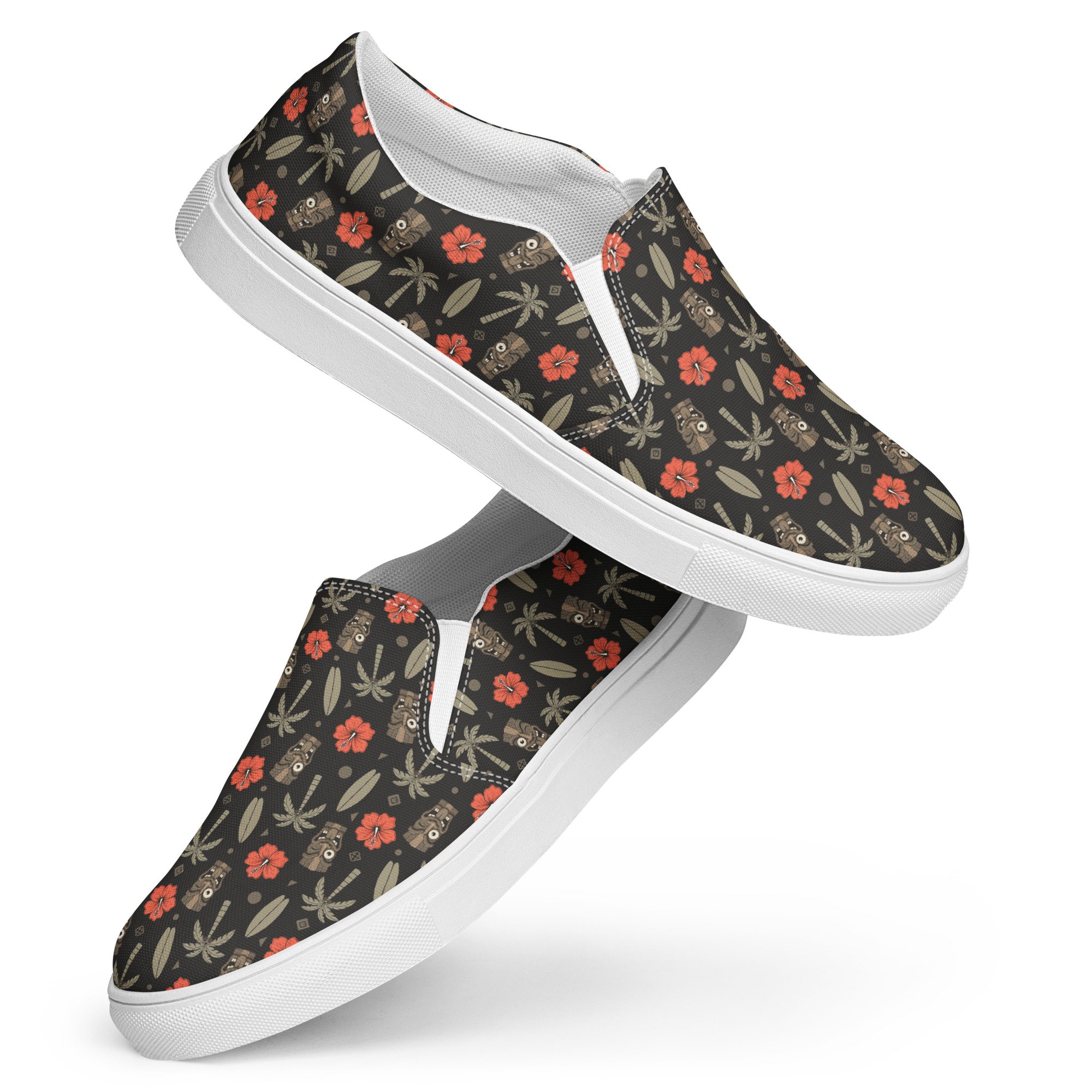 Friki Tiki "Midnight Luau" Men’s slip-on canvas shoes