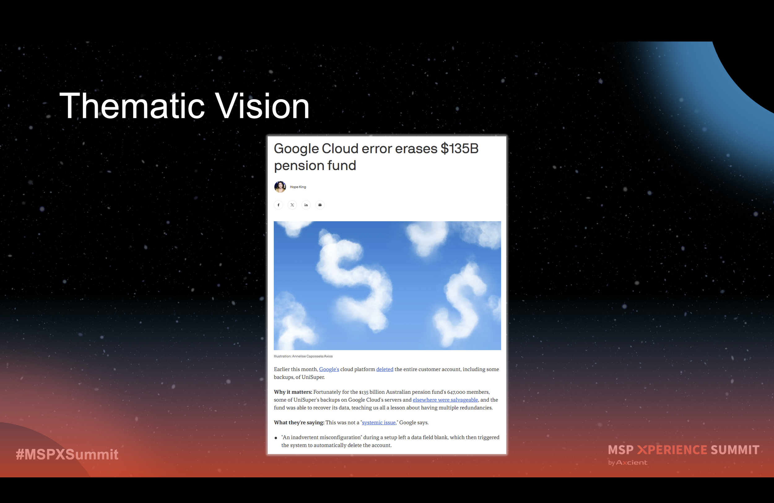 Slide design examples from the CEO and product keynotes.