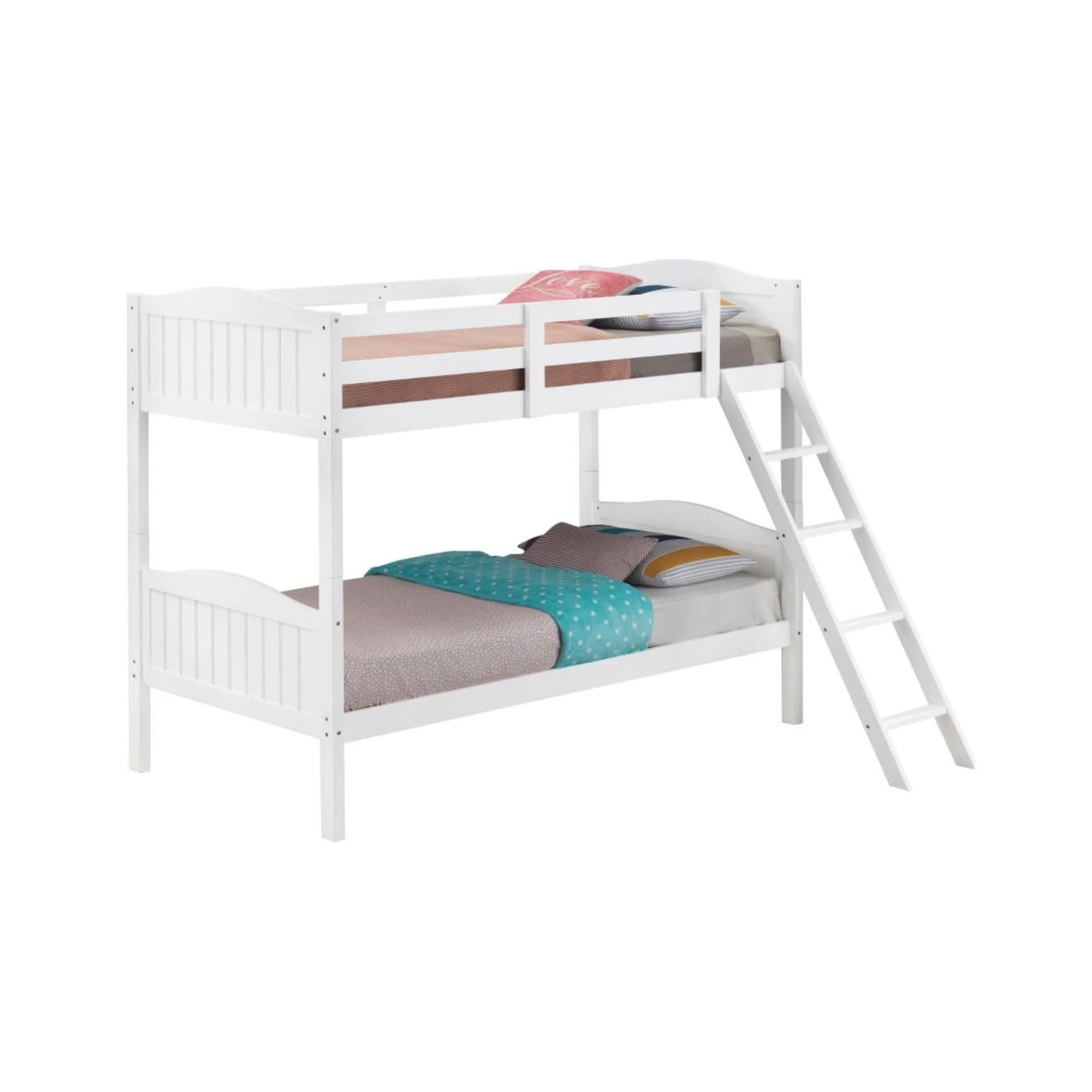 Erin Twin Over Twin Bunk Bed in White Jem Furniture Store