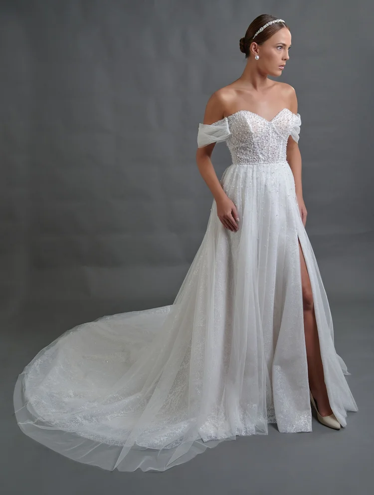 Vestido de novia Benita corte línea A, Colección Bridenformal 2027