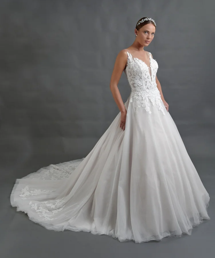 Vestido de novia Bertina corte línea A, Colección Bridenformal 2027