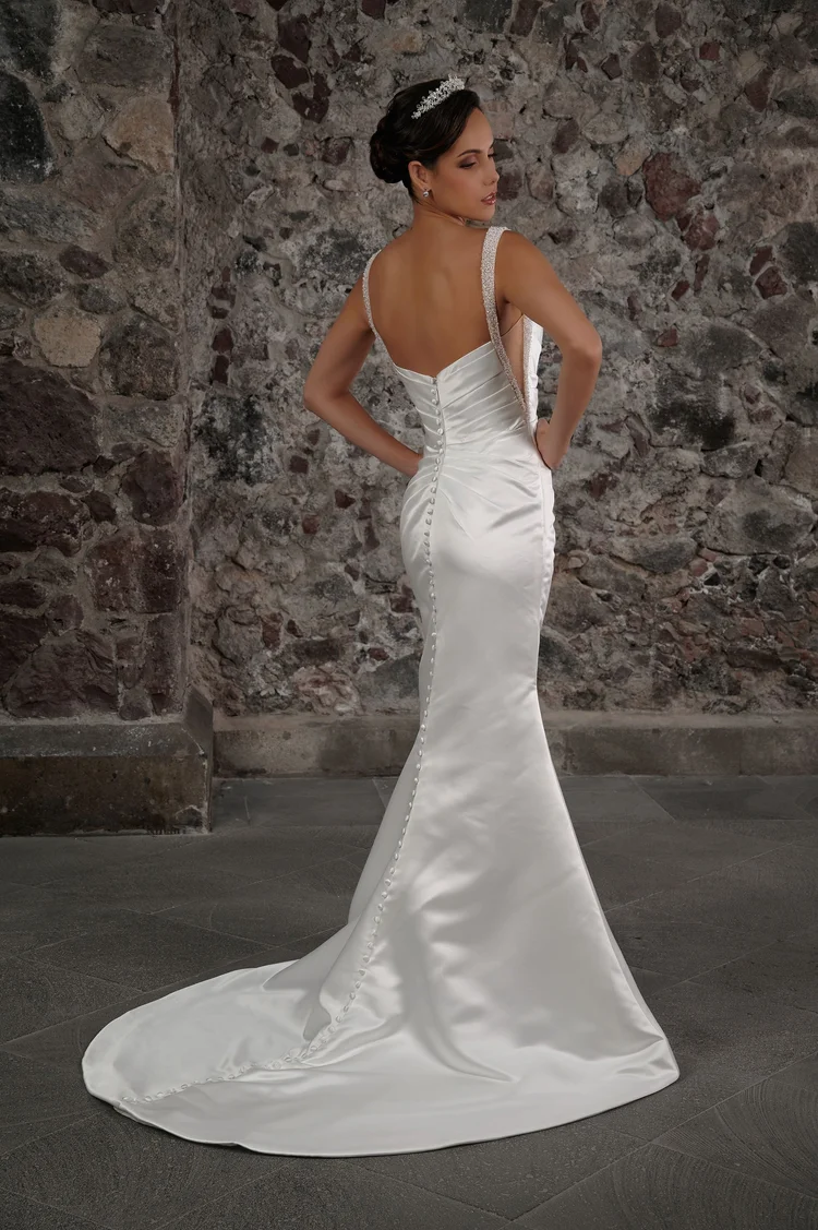 Vestido de novia Cian corte recto, Colección Bridenformal 2027