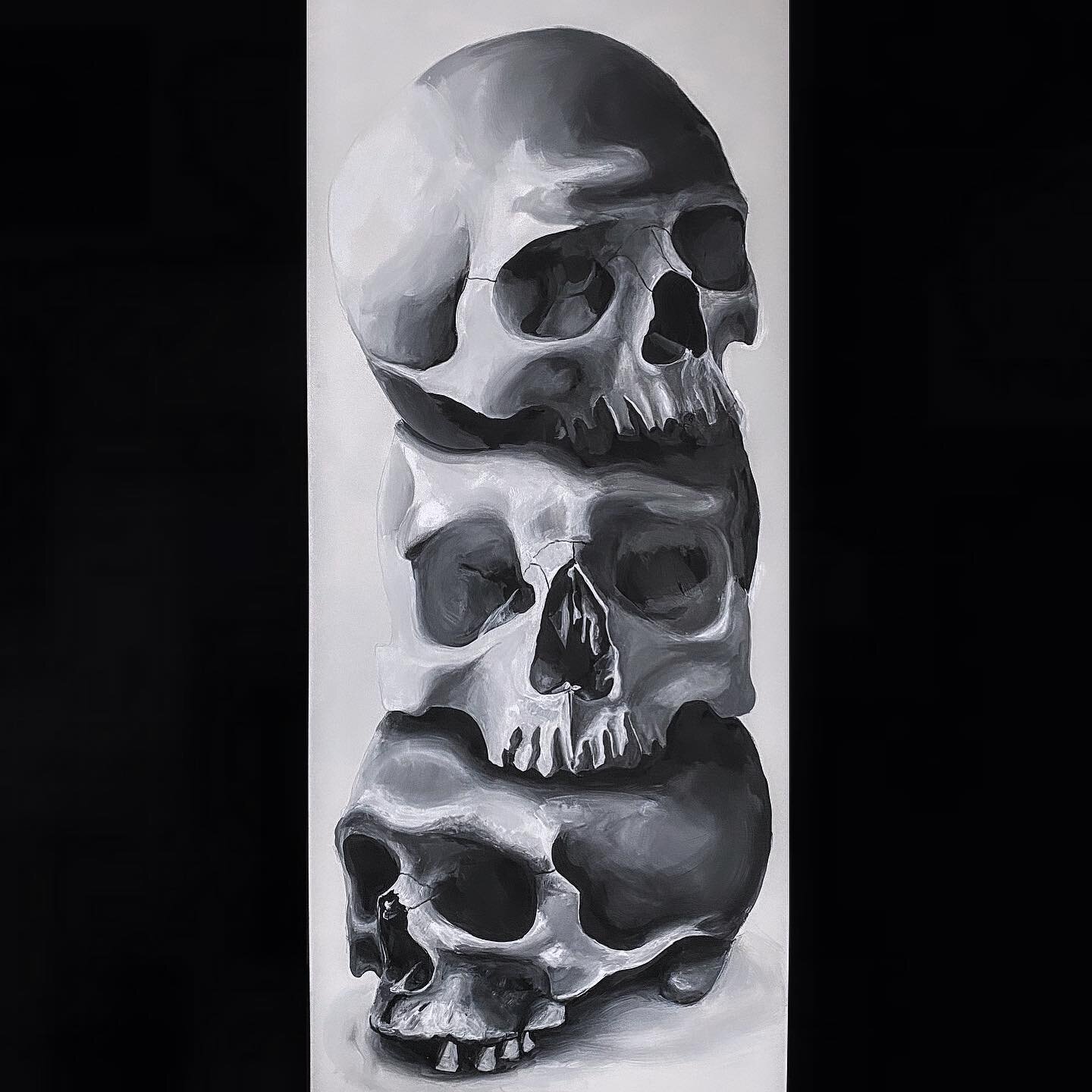 Ever wanted a HUGE painting for under 100$? This five footer will be at the #under100artshow week one🤘🏻 Dec 7-10th! Tickets on sale now! Link in bio!  @artspot.yyc 
-
-
-
#art #painting #lillixart #skullpainting #hugepainting #largepainting #artwor