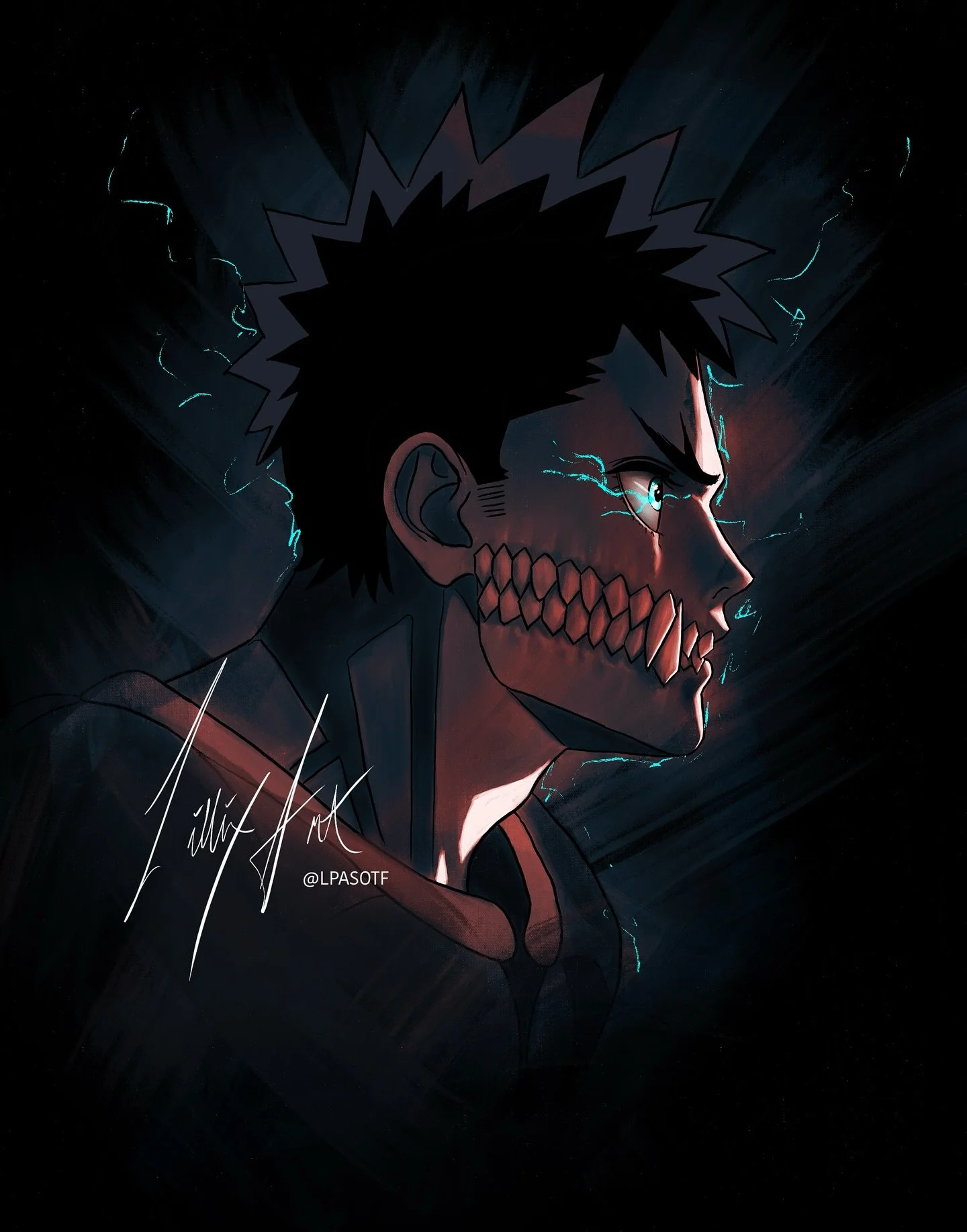 It&rsquo;s Kafka! Kinda mid transformation! I thought he looked super cool like that! Anyway @edmontonexpoofficial starts TODAY! Come get him at booth AP16 babyyyyy! 
-
#kafka #kafkahibino #kaijuno8anime #kaijuno8 #animeart #animeartwork #lillixart #