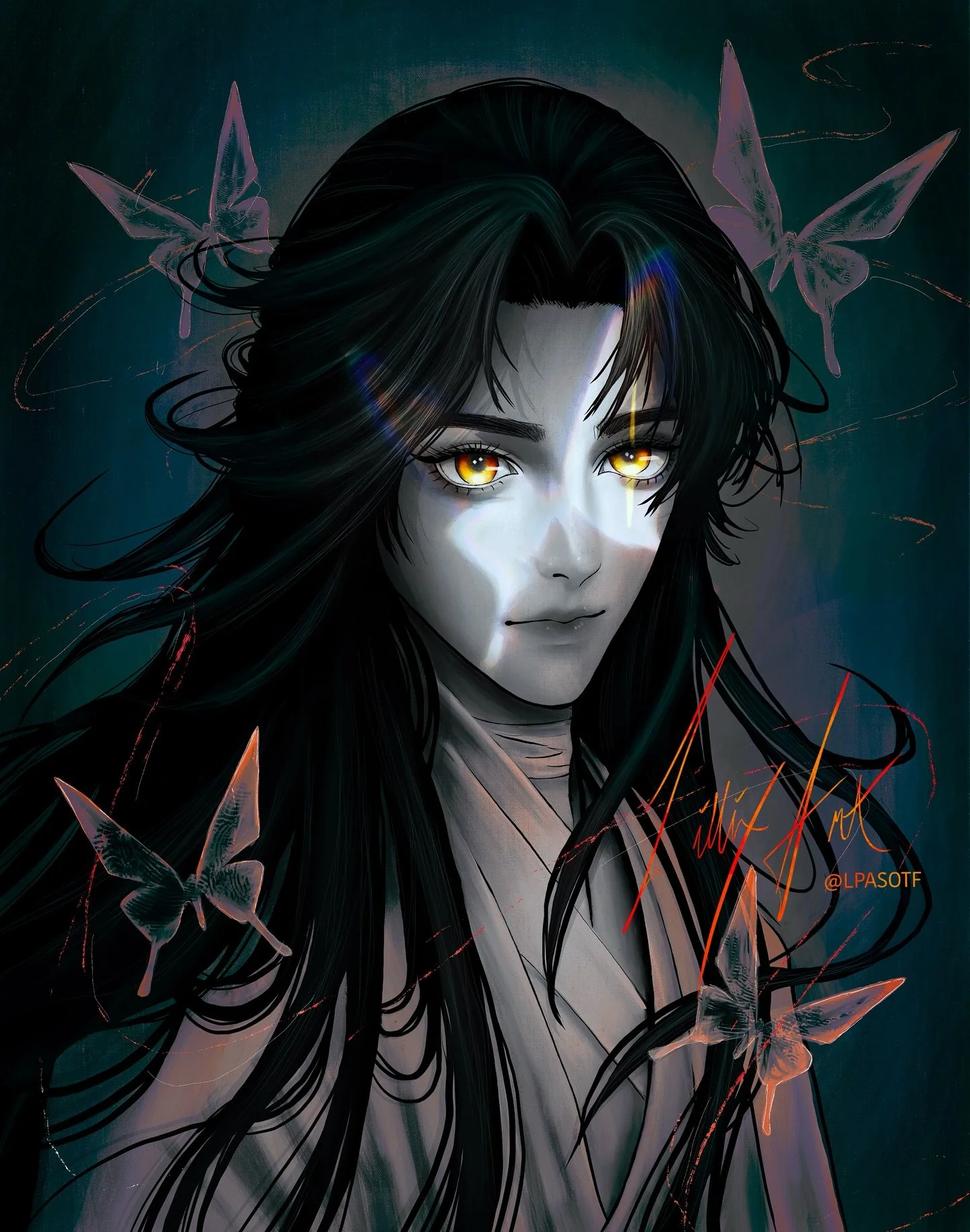 Xie Lian to go with my Hua Cheng🖤 You guys I&rsquo;m finally starting to enjoy drawing hair. Never thought I&rsquo;d see the dayyyyyy! (Swipe for close ups and the Timelapse!) 
-
-
huacheng #hualian #mxtx #mxtxart #tgcf #heavenofficialsblessing #fan