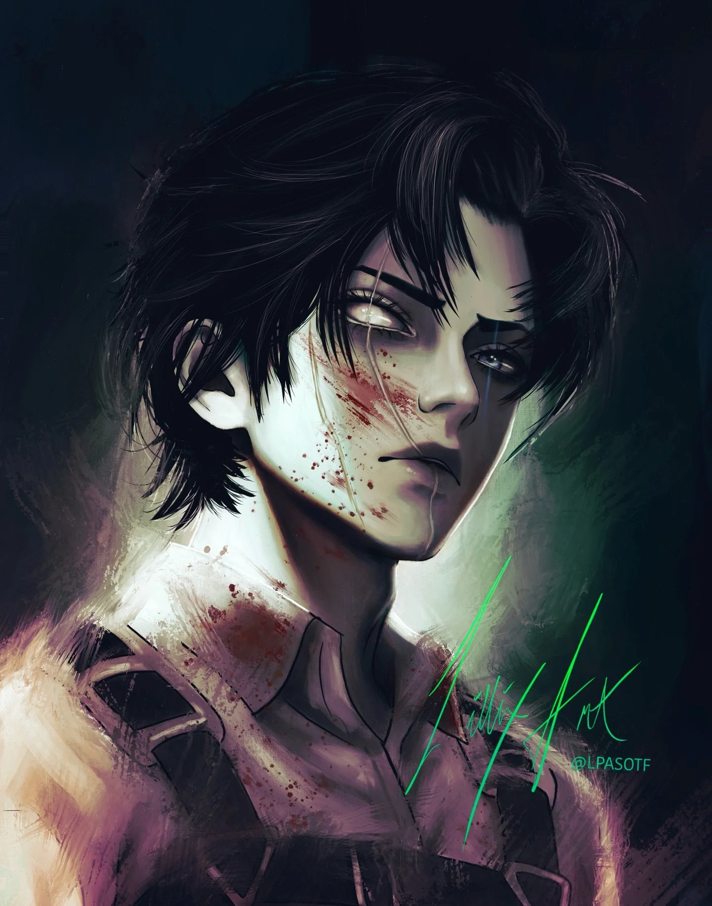 HEY ERRYBODY! Ya girl got into @otafest 2026!!! IVE BEEN TRYING FOR SO LONG! Lawd am I stoked!!!! Gonna be a hella fun time! Booth J22🖤🖤 I updated my captain Levi cuz the first version (2nd slide) was bugging me but now I&rsquo;m happier with it:) 