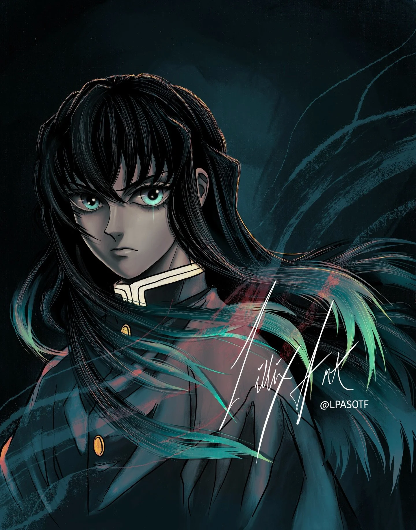 Muichiro process🥰🤘🏻
Stop by booth 2169 in a couple weeks at @calgaryexpo babyyyyyy! 
#muichiro #demonslayer #calgaryexpo2026 #animeart #fanart