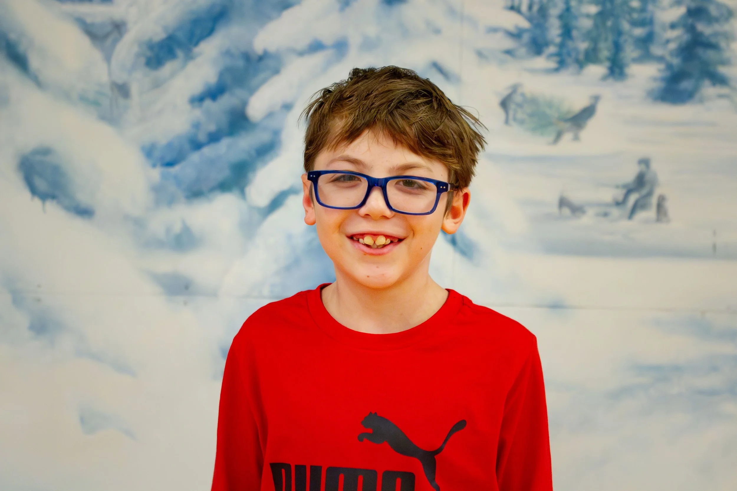 Headshot of Aiden Kawas, who plays Shermy in the green cast.