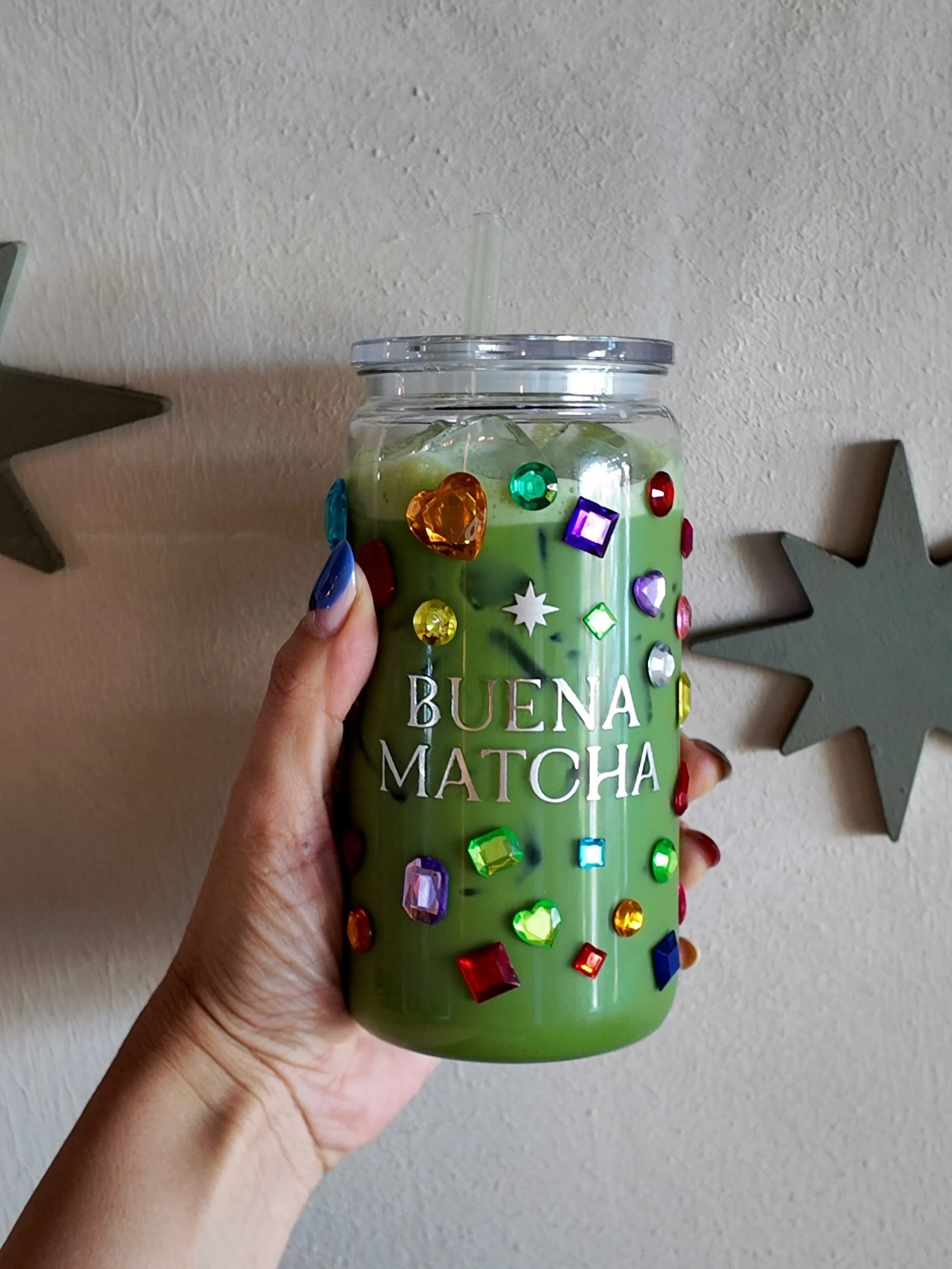 matcha, but make it bejeweled 💎 
grab your bestie, your Buena, some jewels &amp; get creative.