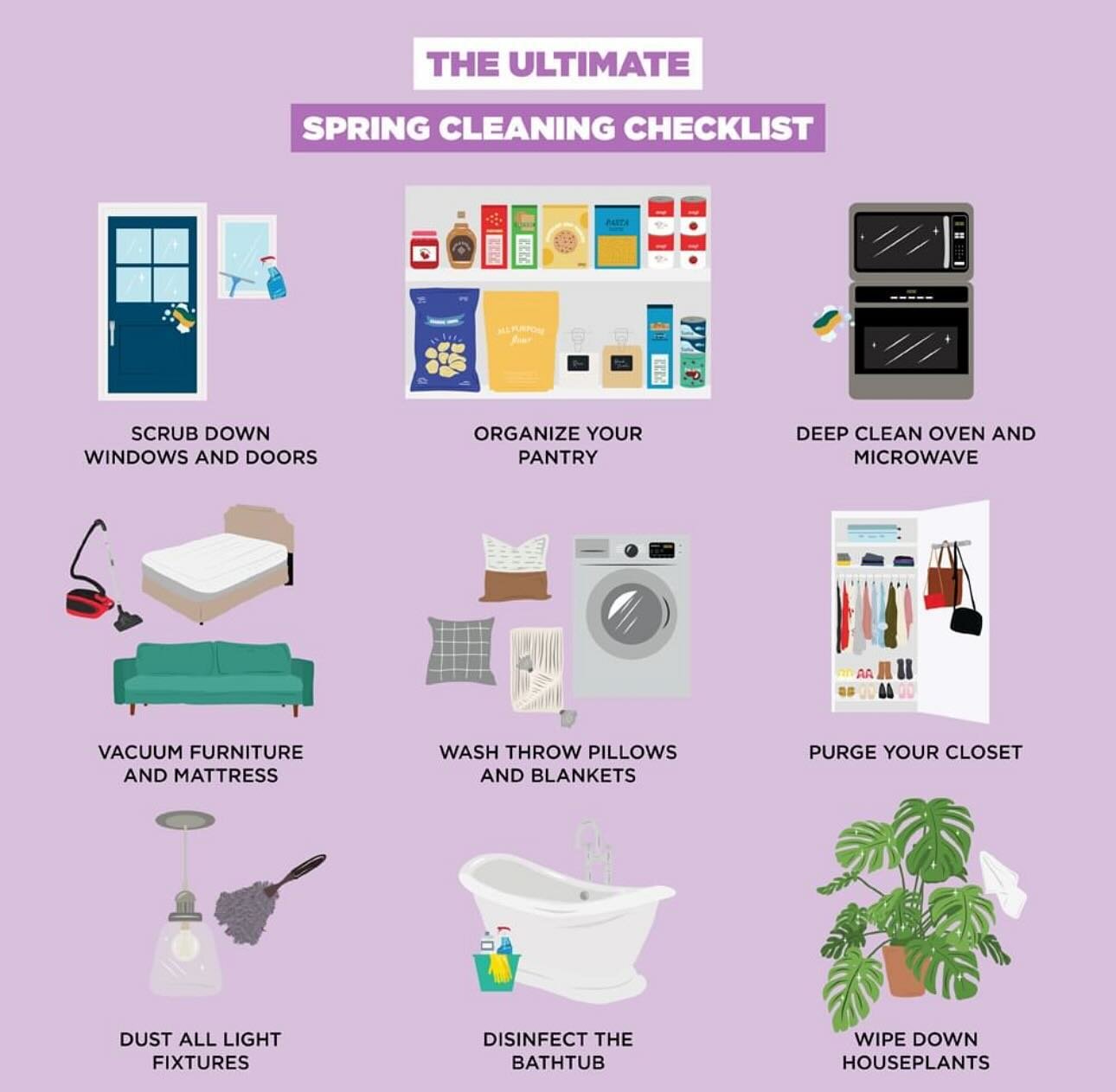 Out with the old, in with the new: Spring into action with our cleaning checklist!🌷🌼
