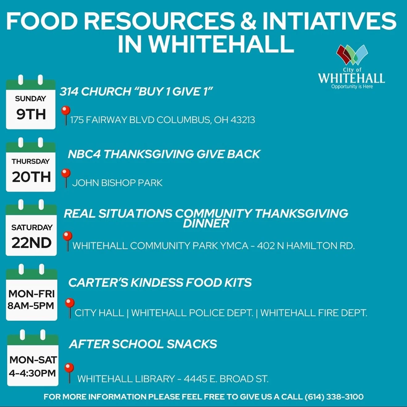 🌟 Community Resources Alert!
We&rsquo;re grateful to the City of Whitehall for sharing these amazing food resources and initiatives happening right here in our area! 🧡
If you or someone you know could use a little extra help this season, take a loo