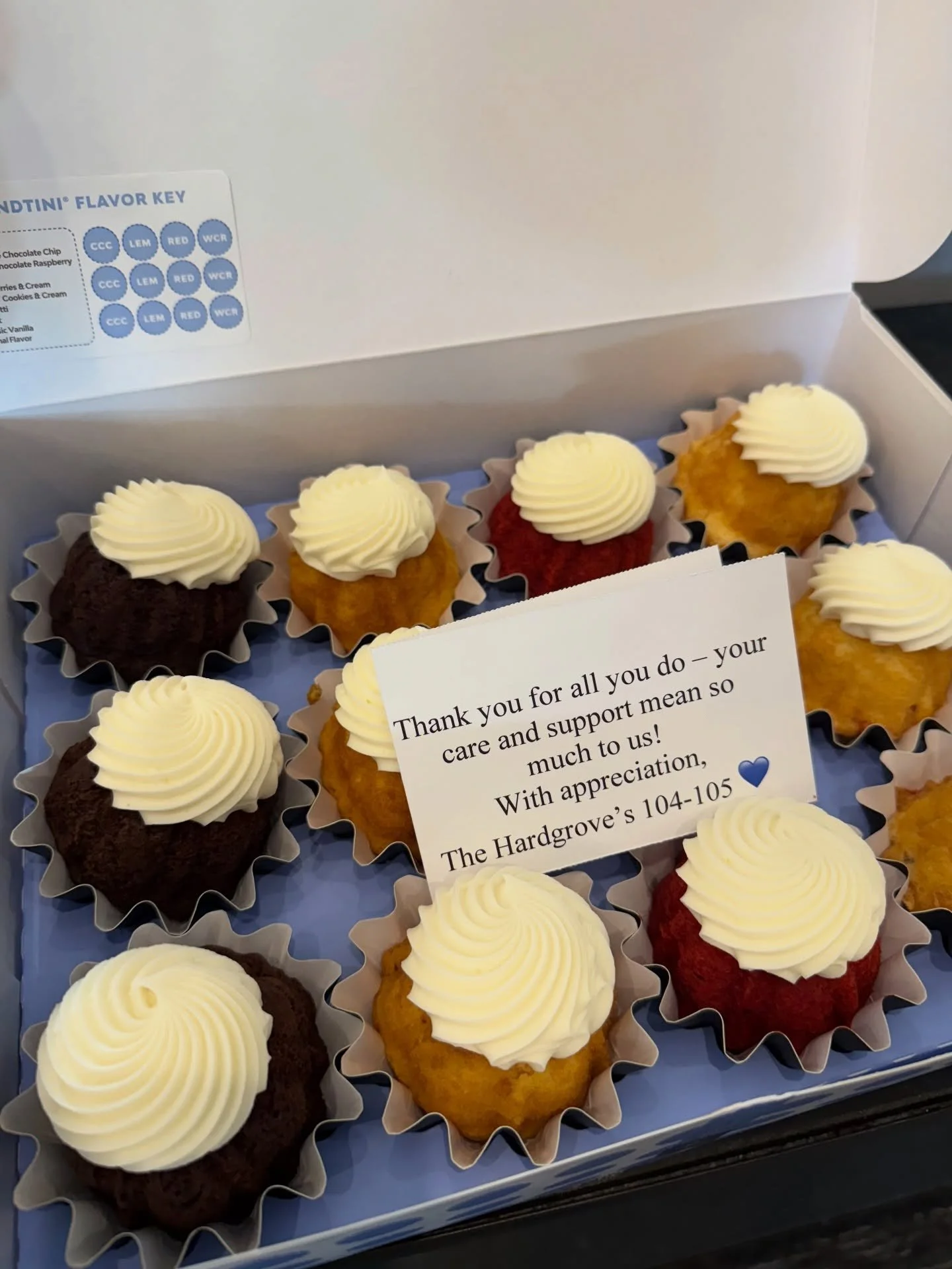 We are so thankful for our residents and the kindness they show us. Small gestures like this go a long way 💙🧁 Thank you to the hardgroves. We truly appreciate you and are grateful to have residents like you in our community!