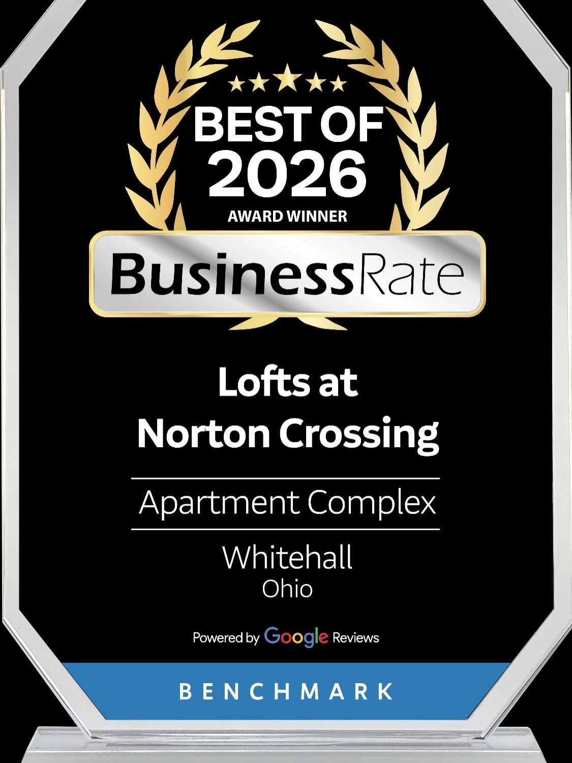 🏆 We&rsquo;re #1 in Whitehall! 🏆

We are incredibly proud to share that Lofts at Norton Crossing has been recognized as the BusinessRate BEST of 2025 &ndash; Whitehall Award Winner in the Apartment Complex category! 🎉

This honor is especially mea