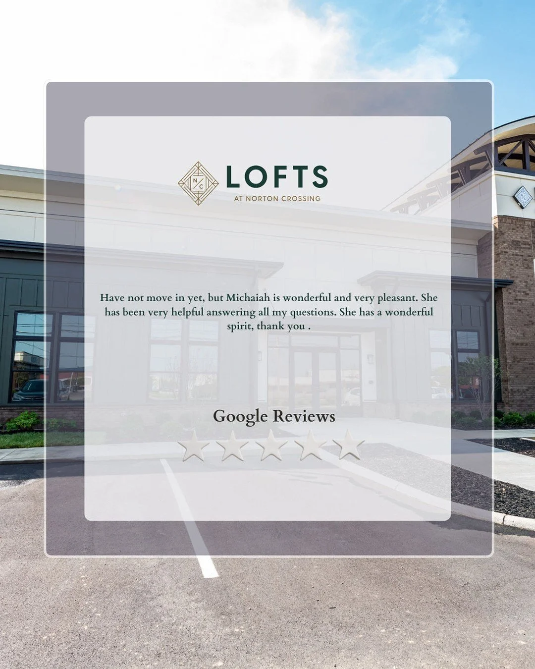 ✨ Kind words like these make our day! ✨We&rsquo;re so happy to hear about your experience so far &mdash; even before move-in! Michaiah is truly dedicated to making every step smooth, helpful, and welcoming.