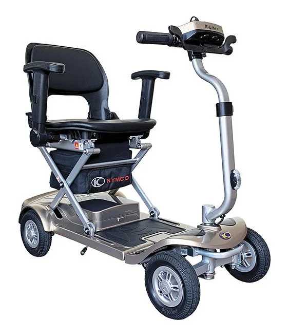 Compact mobility scooter with seat and handlebars