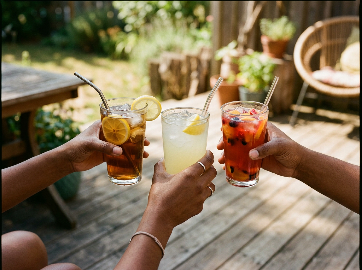 Homemade Lemonade, Iced Tea, and Fruit Punch
