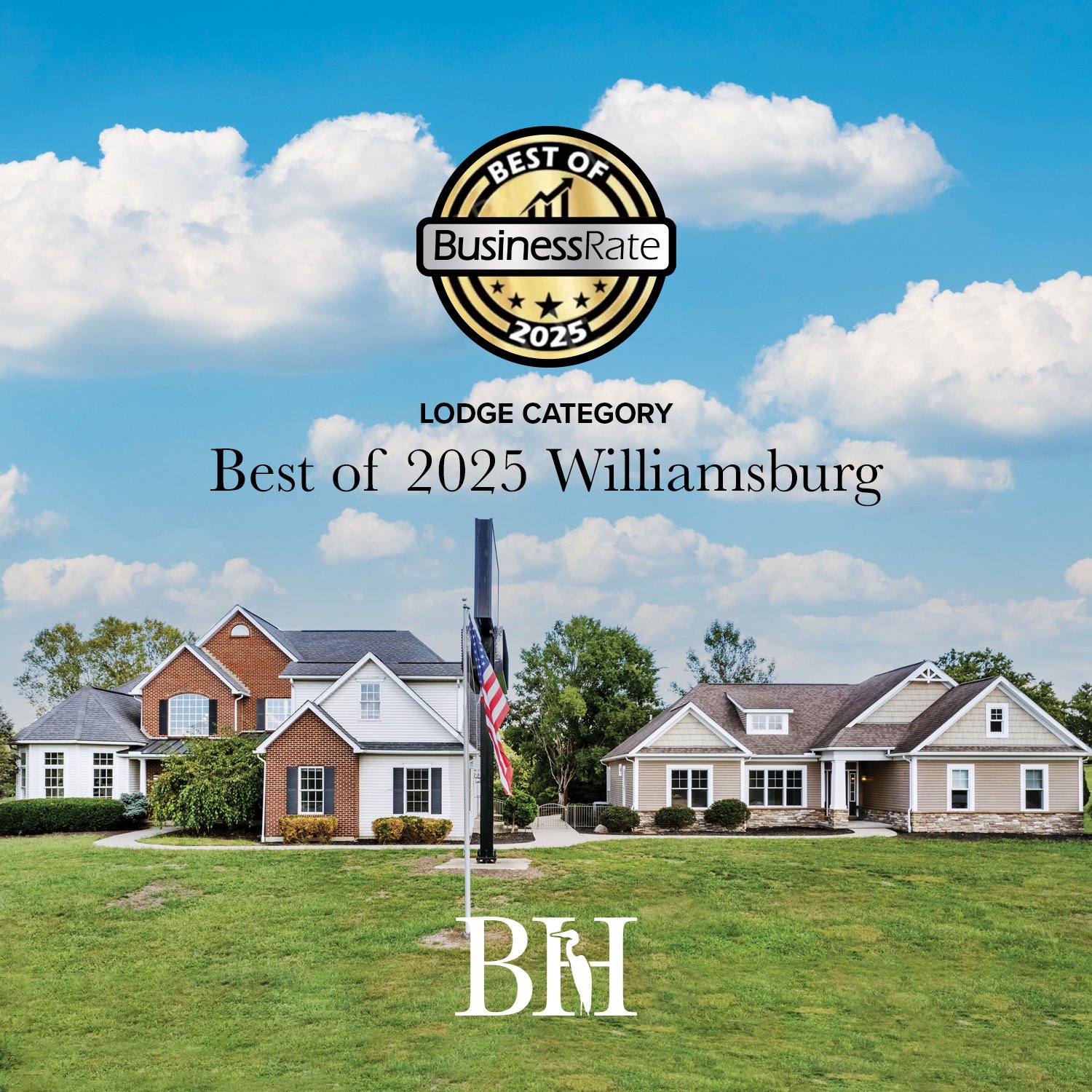 Blue Heron Holler has been named Best of 2025 Williamsburg &ndash; Lodge Category by Business Rate! Thank you to our incredible guests and community for making this possible. Whether you're here for a corporate retreat, family gathering, or peaceful 