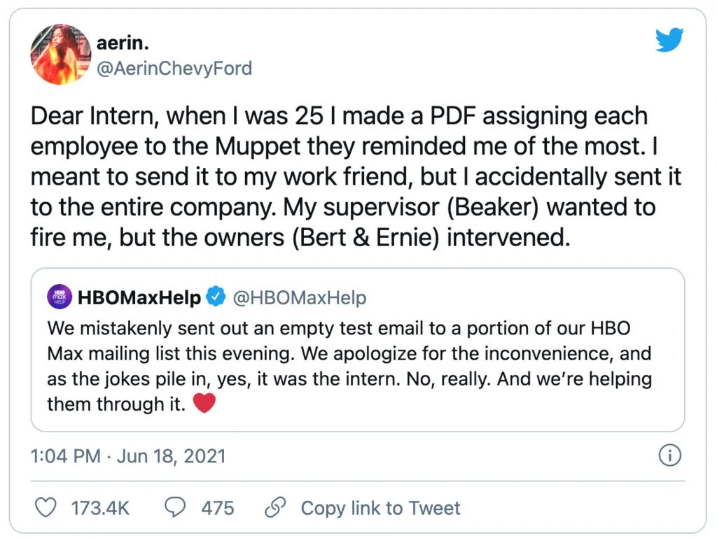 An intern at HBO screwed up. But don't worry — it all turned out OK. (LinkedIn Talent Blog)