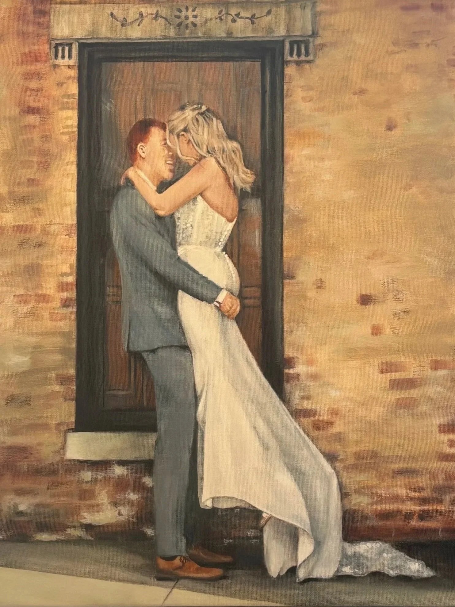 Live In Person Wedding Painting Wedding Day Bride and Groom Wedding Couple