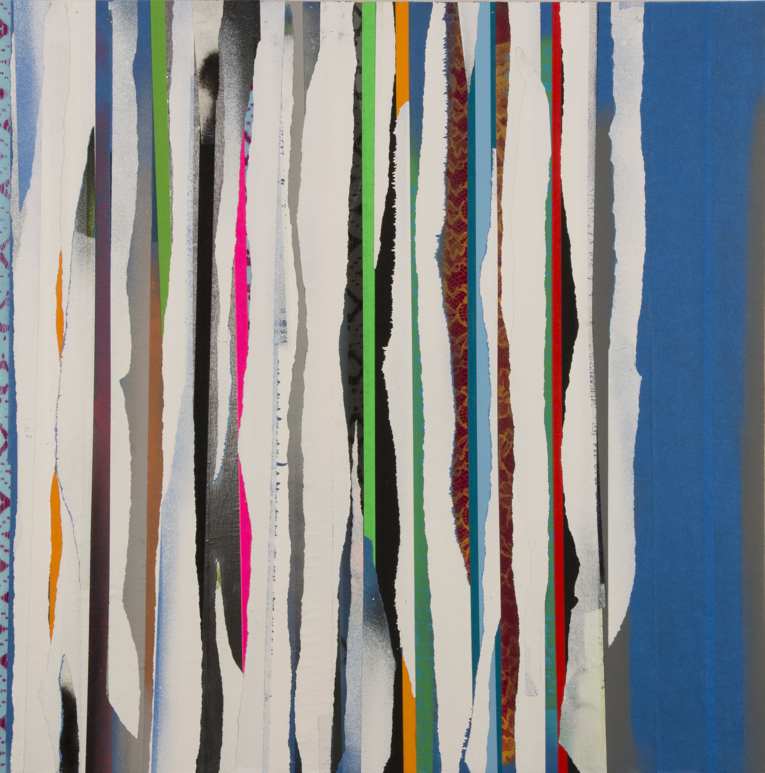 Demo 102 (Post Punk), Collaged tape with spray paint and liquid glass on panel, 24x24 in.jpeg