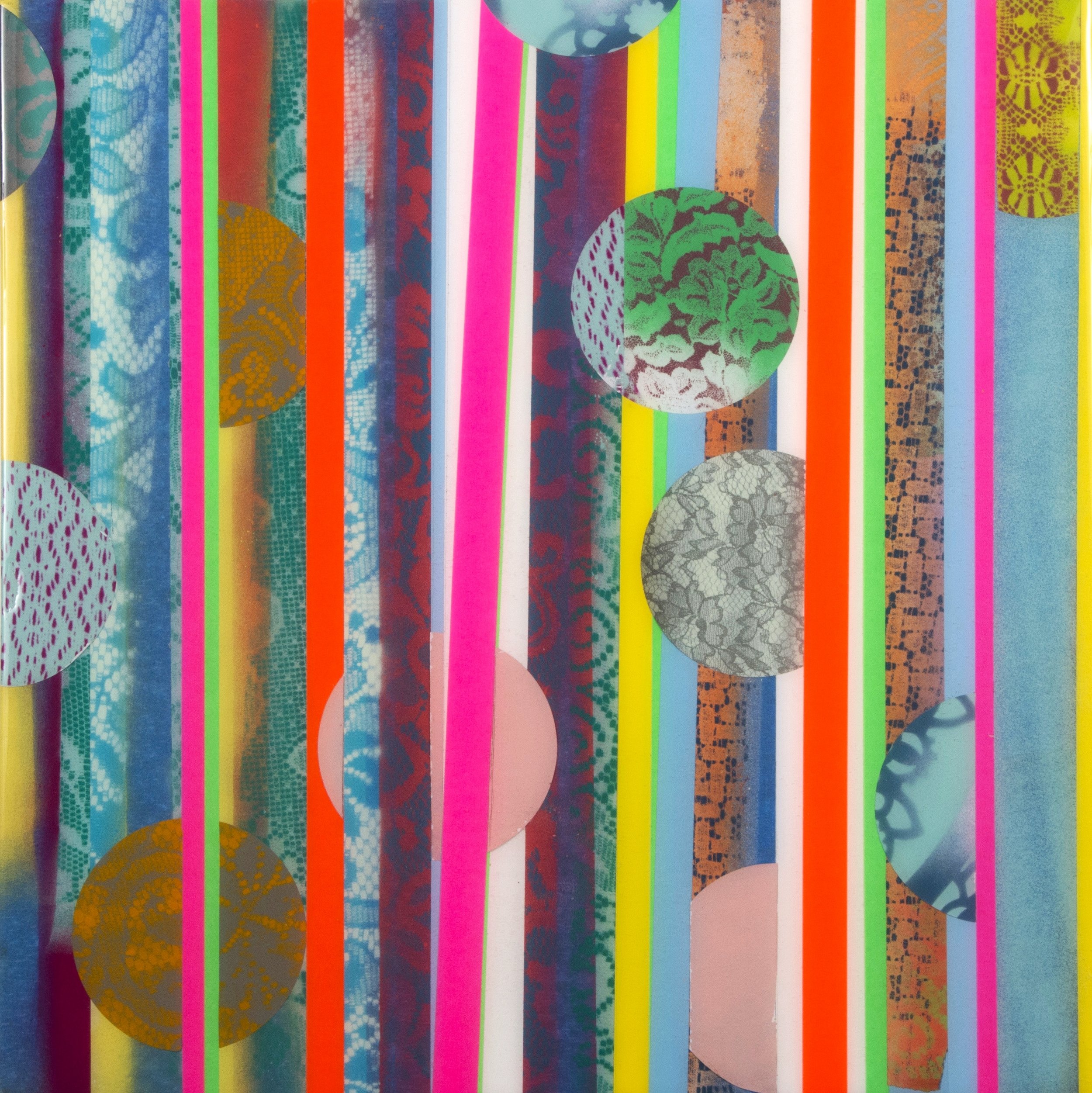 Demo 103, Collaged tape with spray paint and liquid glass on panel, 24x24_.jpeg