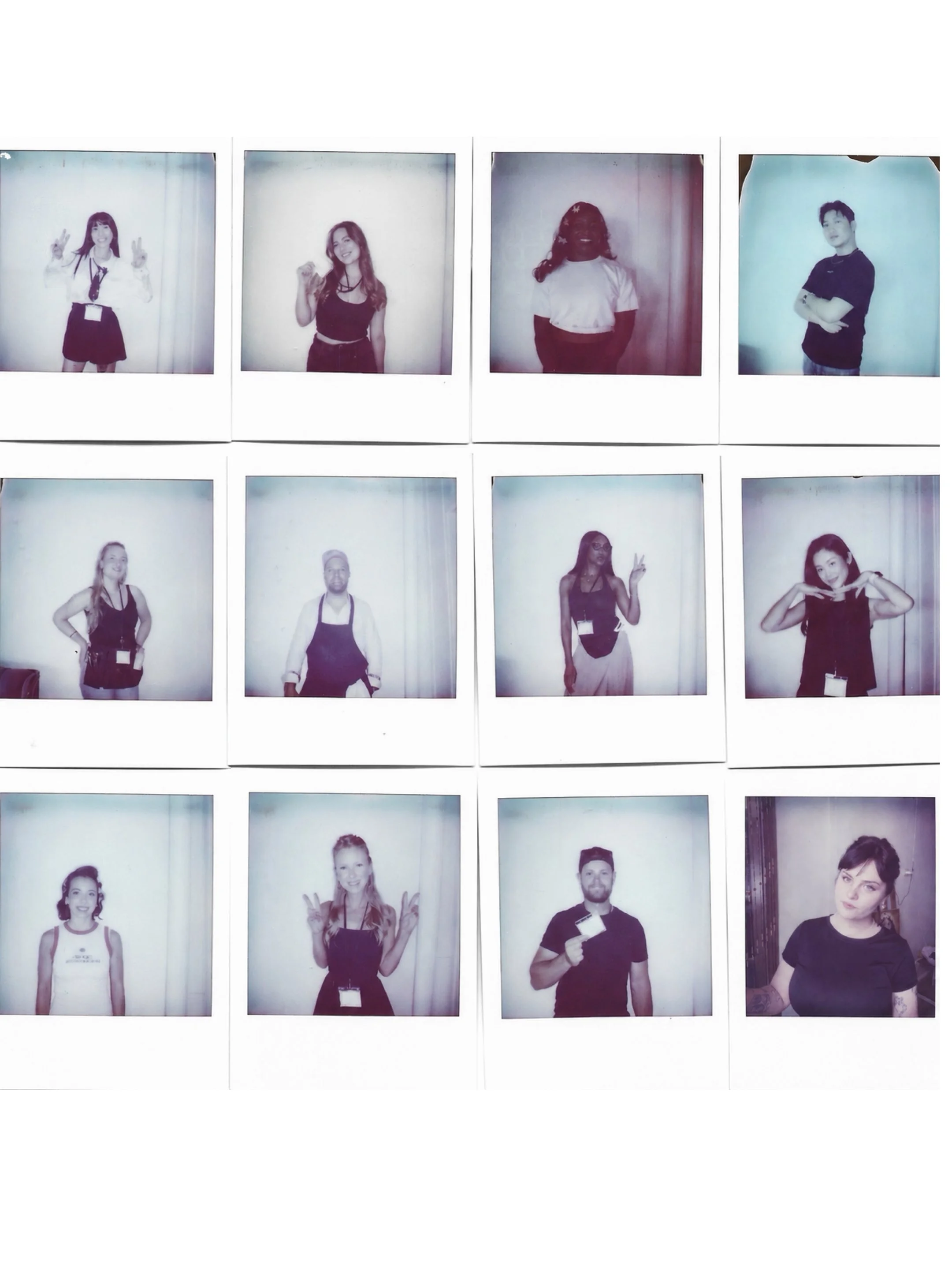Behind-the-scenes Polaroid portraits of the creative team from Lara Grace Creative Studio’s Olympic athlete editorial photoshoot in Toronto.