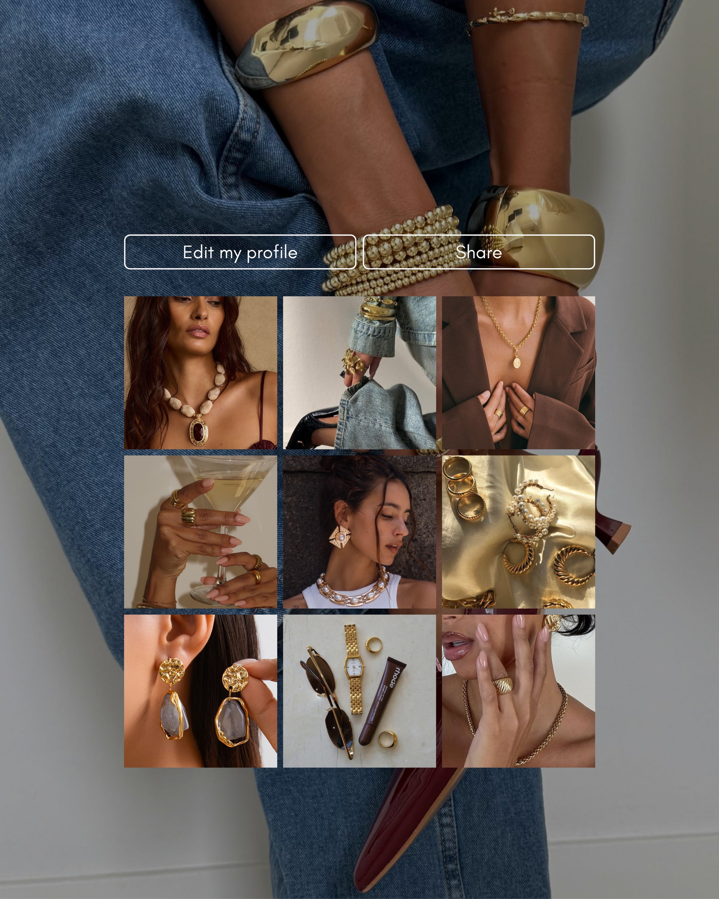 POV: You&rsquo;re our jewelry client and your feed looks like this 👀🤍 We love mixing flat lays, iPhone content, professional shots, model photos, and detailed product imagery to create a luxe but authentic looking feed ✨

#socialmediamarketing #jew
