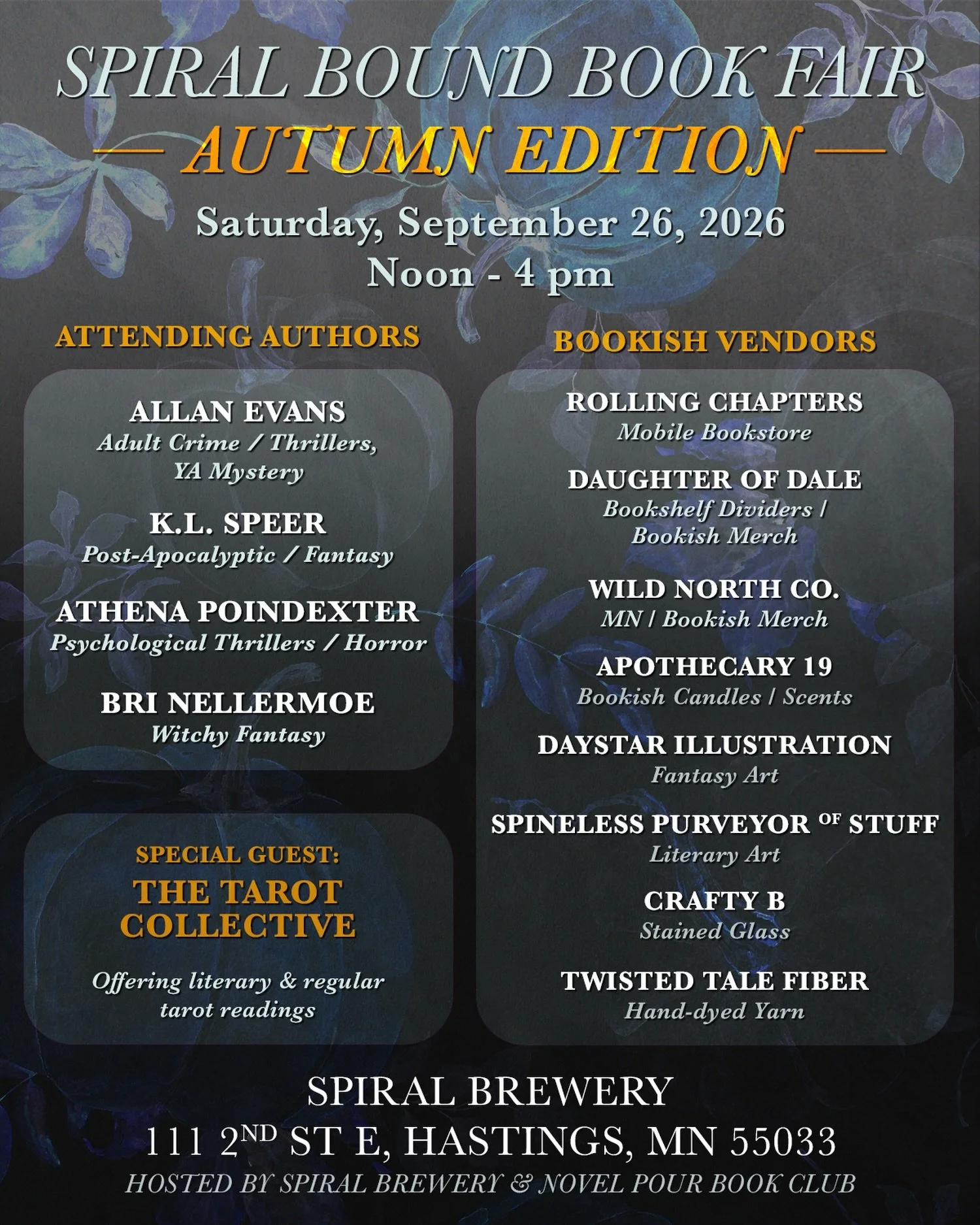 Hope to see you at the Spiral Bound Book Fair!! 🖤 @spiralbrewery 

Saturday, September 26, 2026 at the Spiral Brewery in Hastings, MN from noon to 4 PM!
