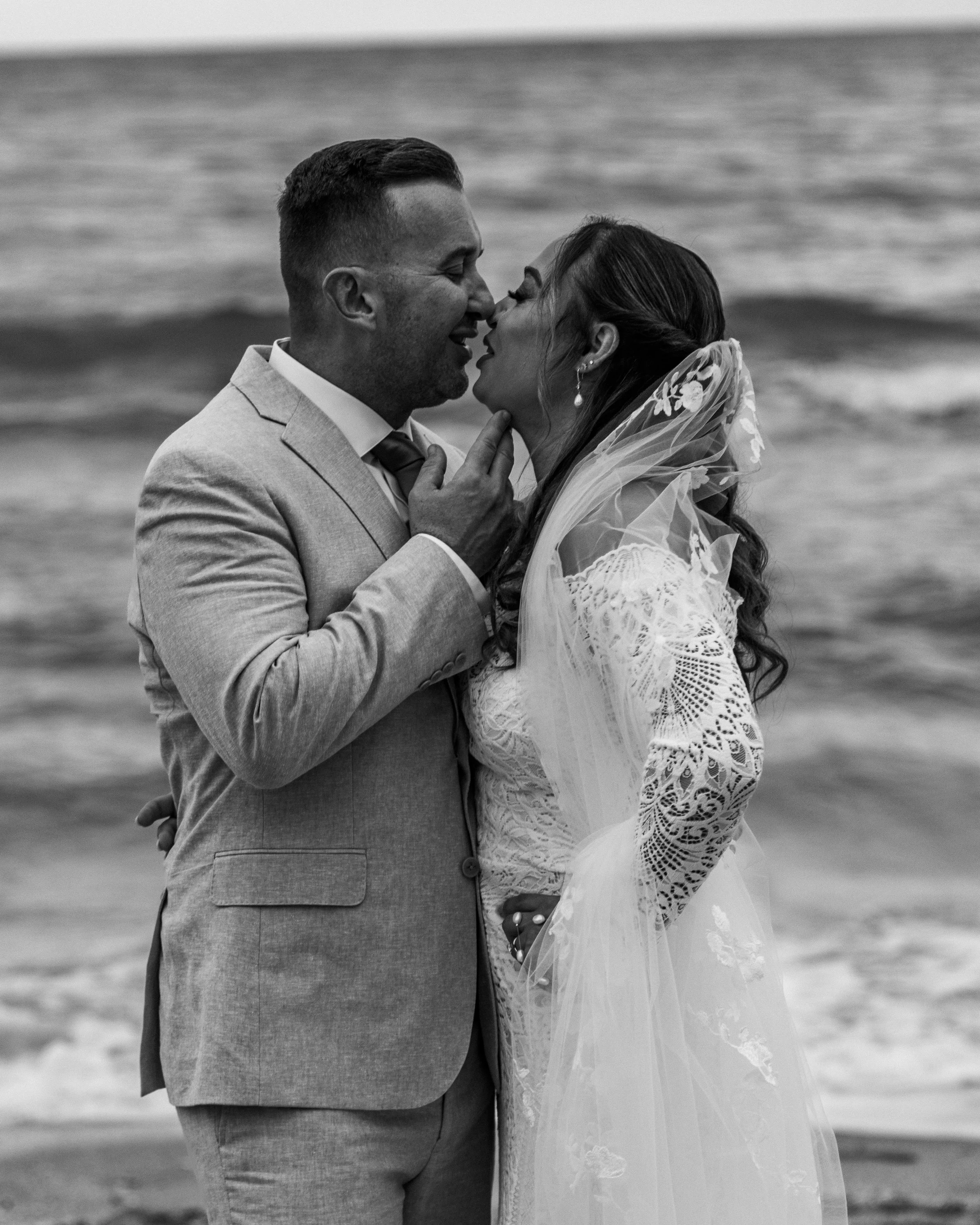 South Florida wedding couple sunset beach
