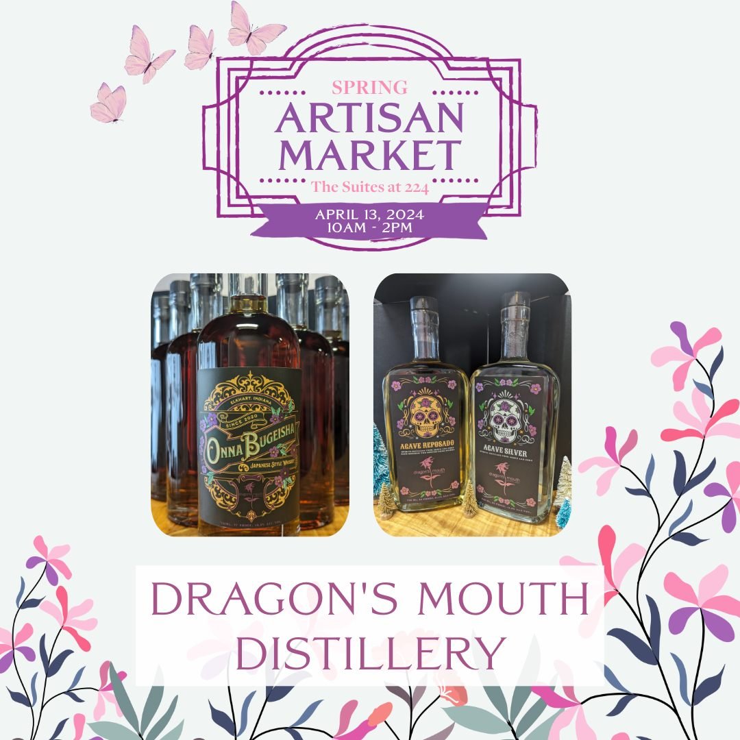 @dragonsmouthdistillery produces a variety of unique spirits, all made in Elkhart, Indiana! 
Saturday April 13th
10am - 2pm 
224 South Main Street Elkhart