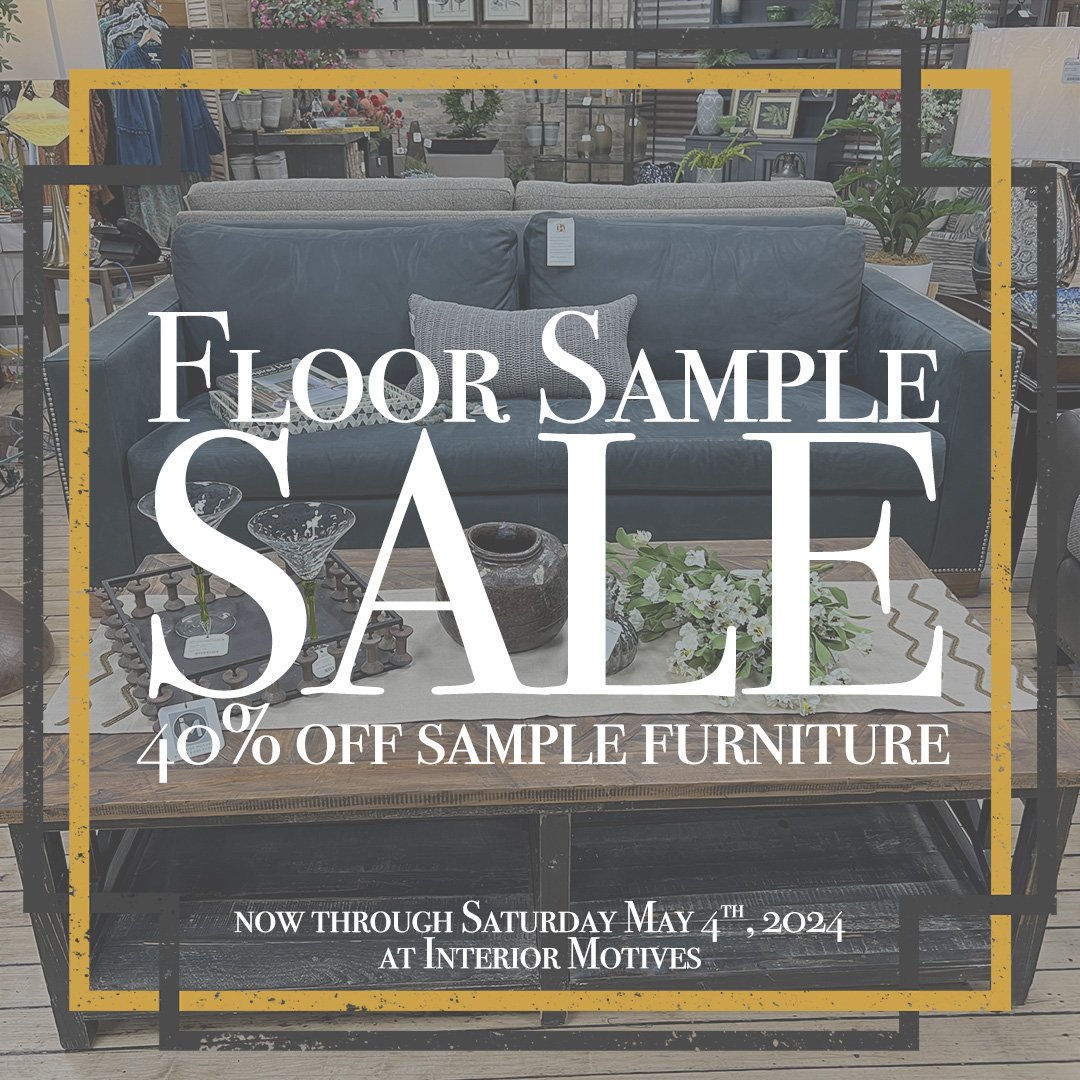 Don't miss the FLOOR SAMPLE SALE at @interiormotives321! Get 40% off on sample furniture now through Saturday!