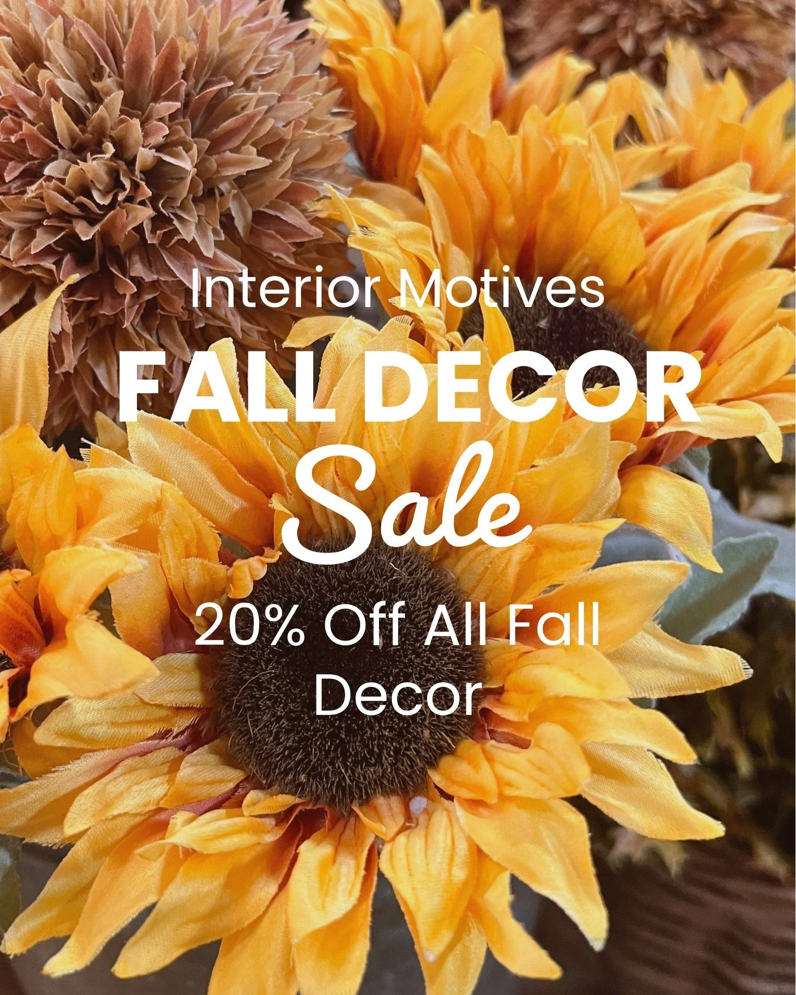 Get 20% off ALL fall decor at @interiormotives321!