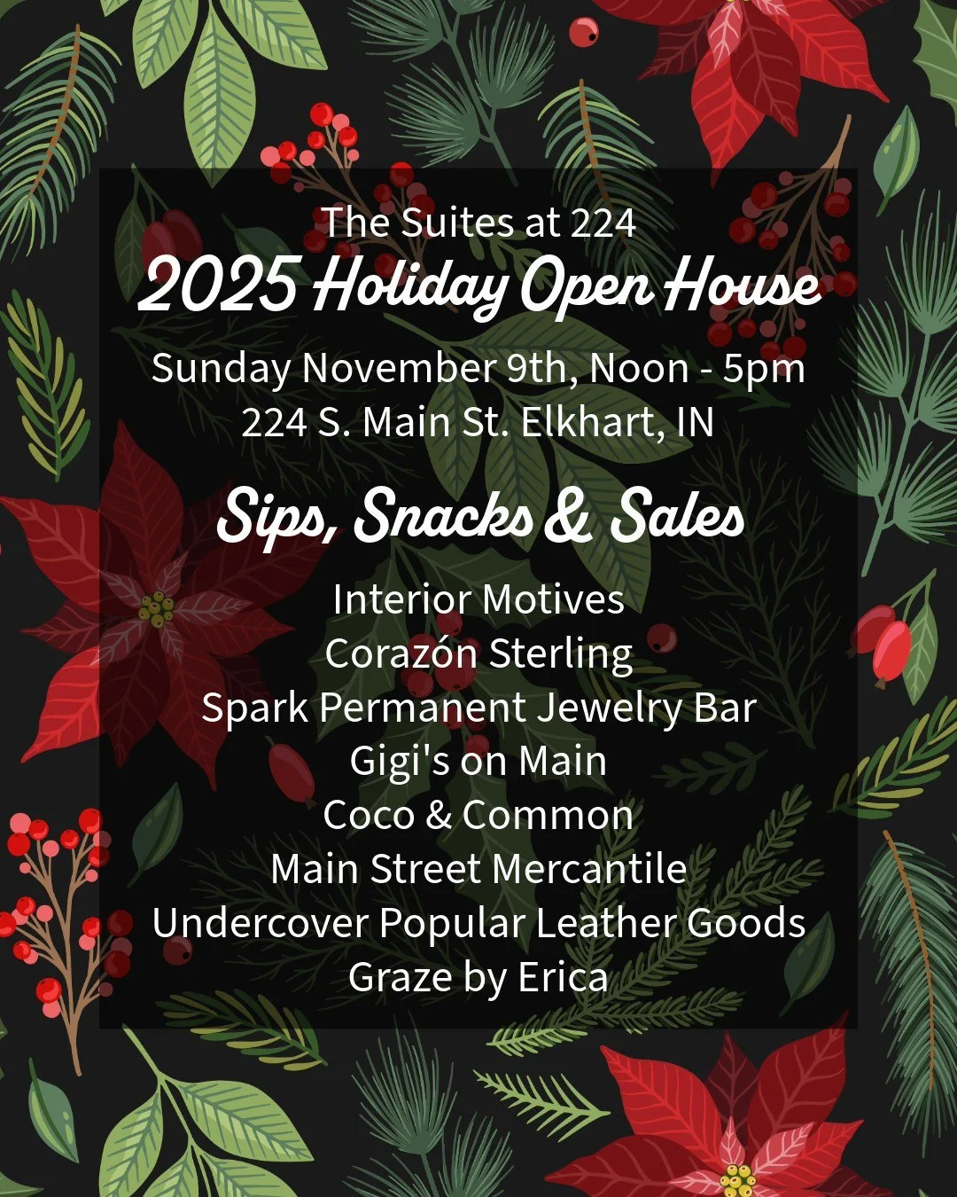 Our Holiday Open House is the official kickoff for the Christmas shopping season, you don't want to miss it!
@downtownelkhart