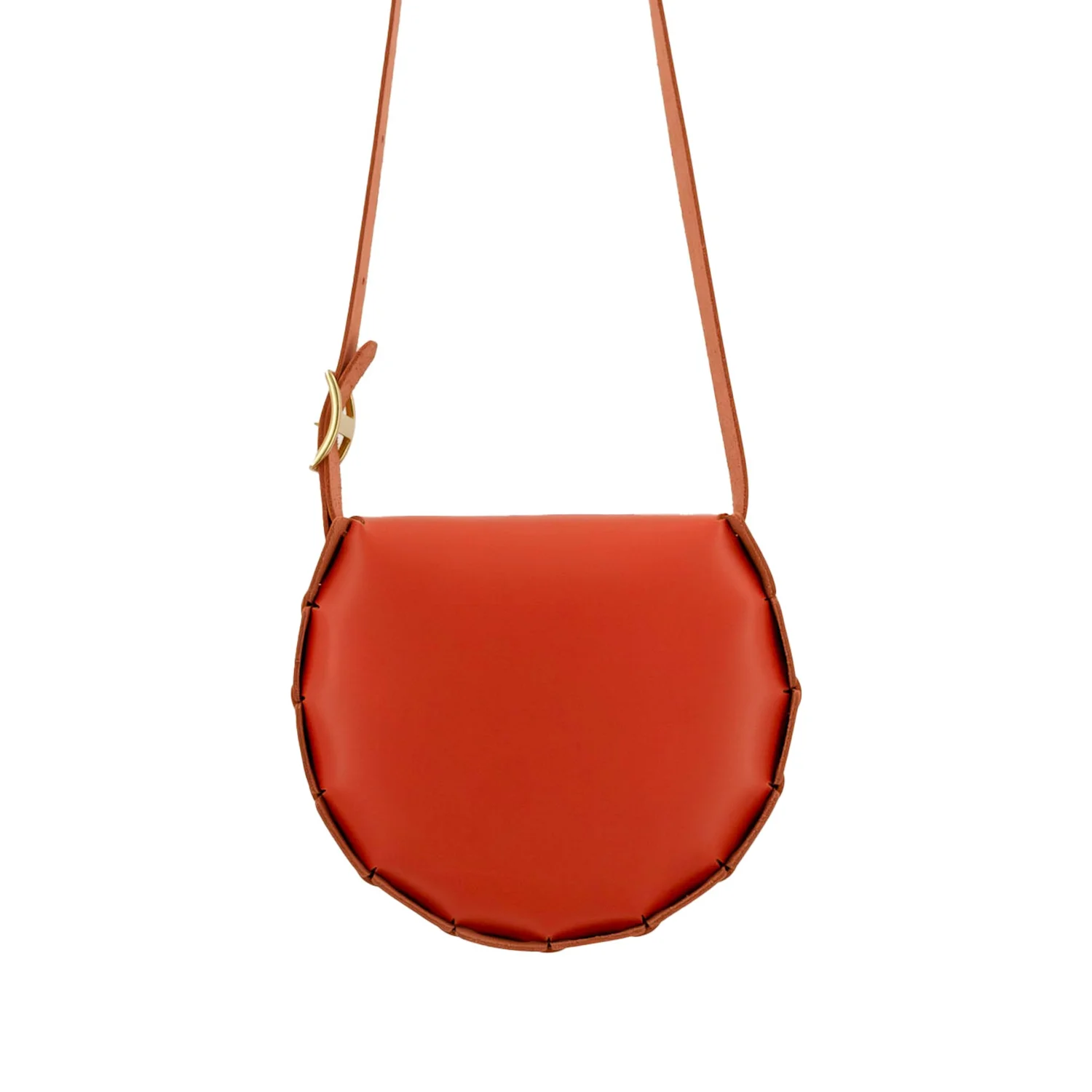 Fitch - Burnt Orange Brass Ring Leather Crossbody — Adelle