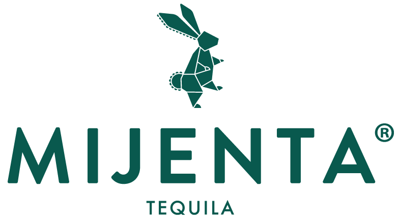 Logo for Mijenta Tequila featuring a stylized rabbit with a geometric design.