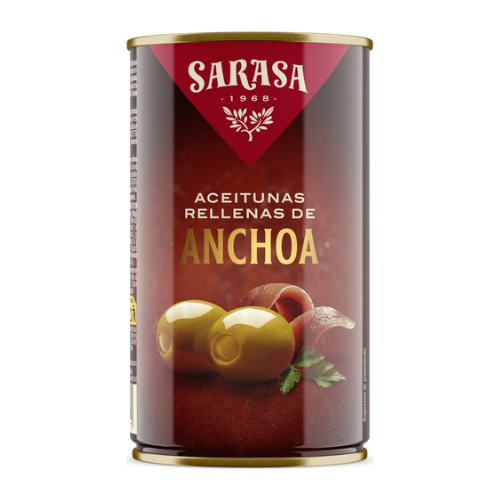 OLIJVEN GROEN MANZANILLA ANSJOVISSMAAK - 300 GR - SARASA