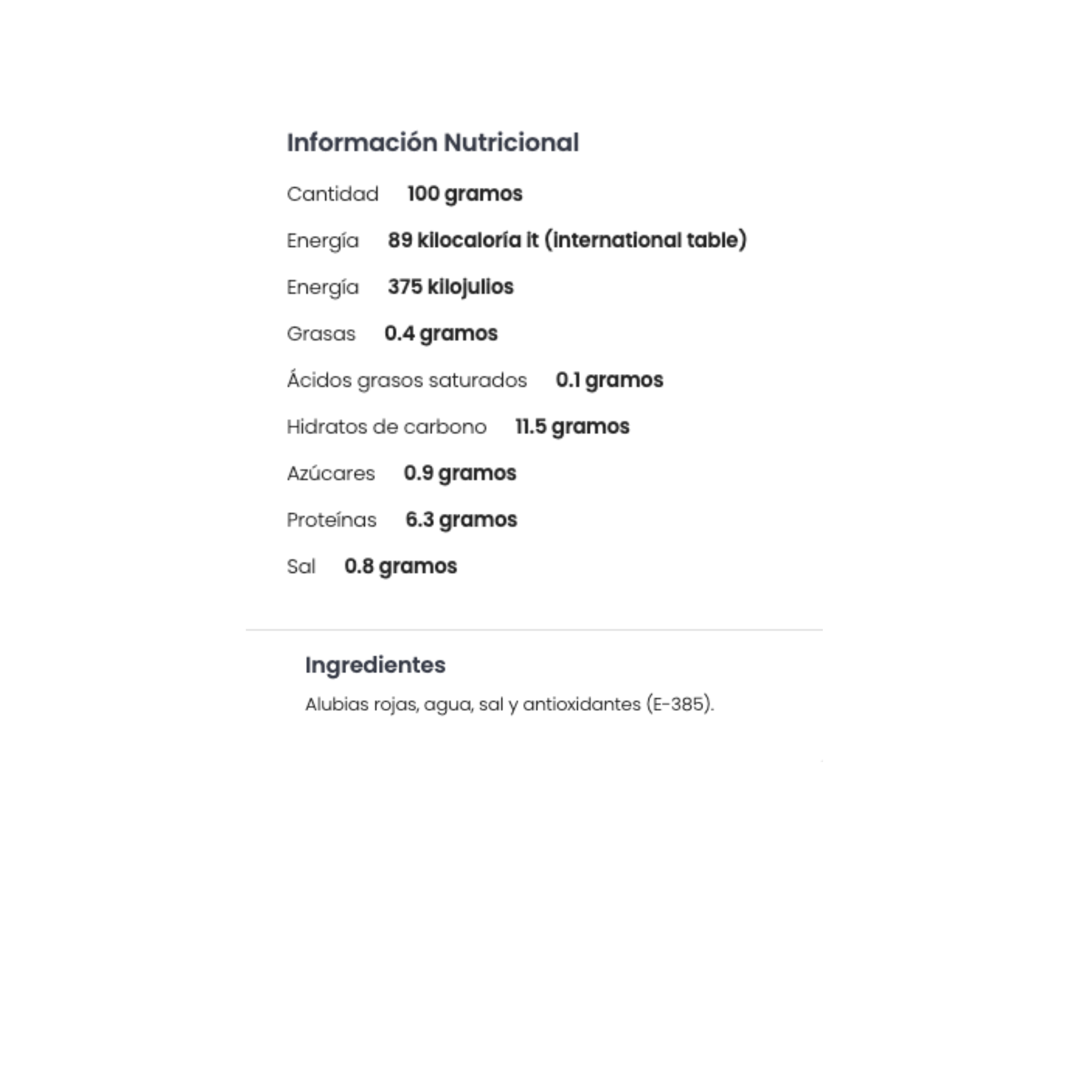 RODE BONEN - 580 G - LA ASTURIANA ingradients.png